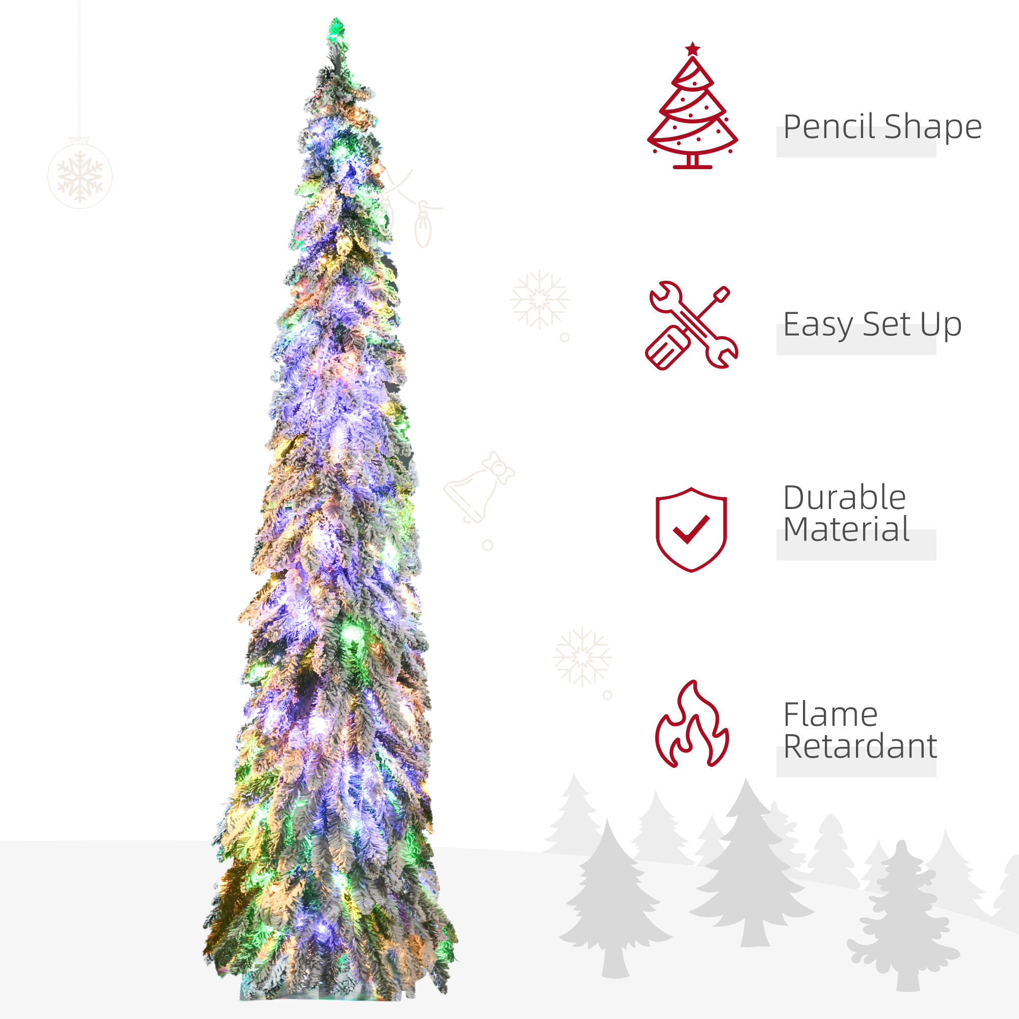 7' Artificial Slim Christmas Trees image 5