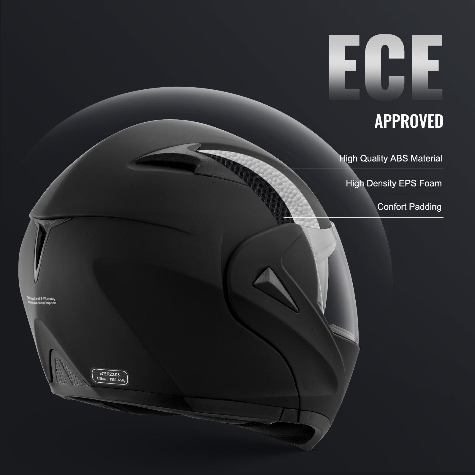 Motorcycle Helmet, Unmasked, Smart Street ABS & High Density Helmet With Slot & Interchangeable Lens, DOT Approved Comfortable Motocross Helmet, Fit For Youth & Adults