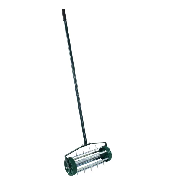 Rolling Lawn Aerator with Steel Handle