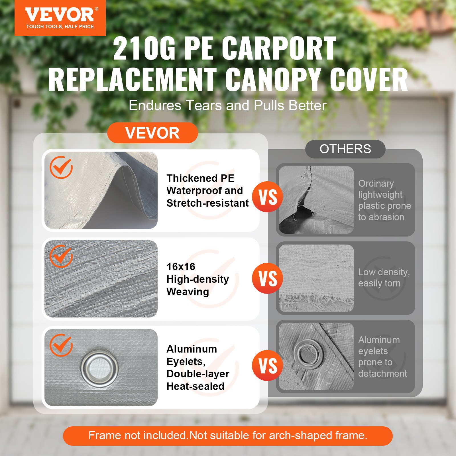 Carport Replacement Canopy Cover 6100 X 3040 Mm Garage Top