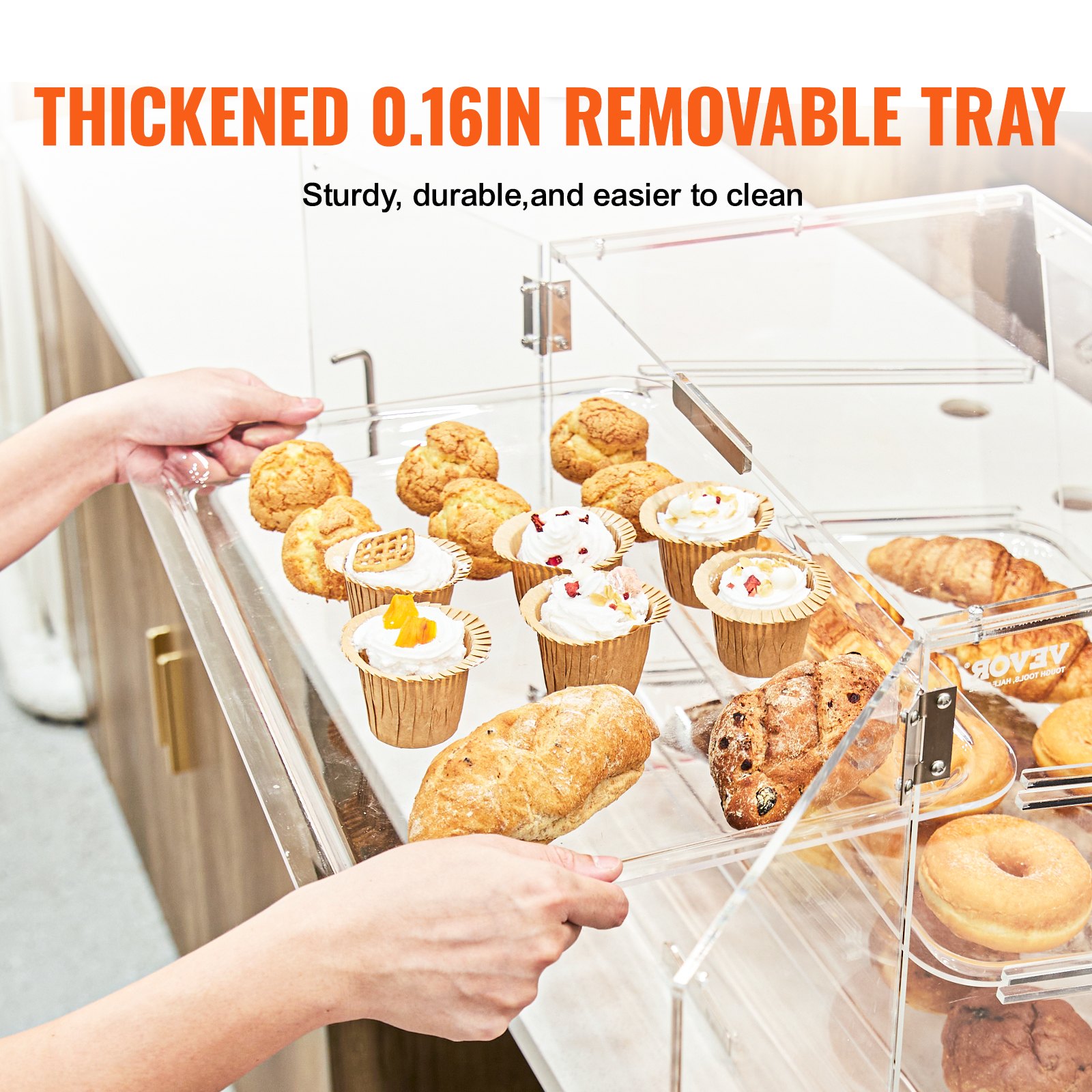 Pastry Display Case, 2-Tier Commercial Countertop Bakery