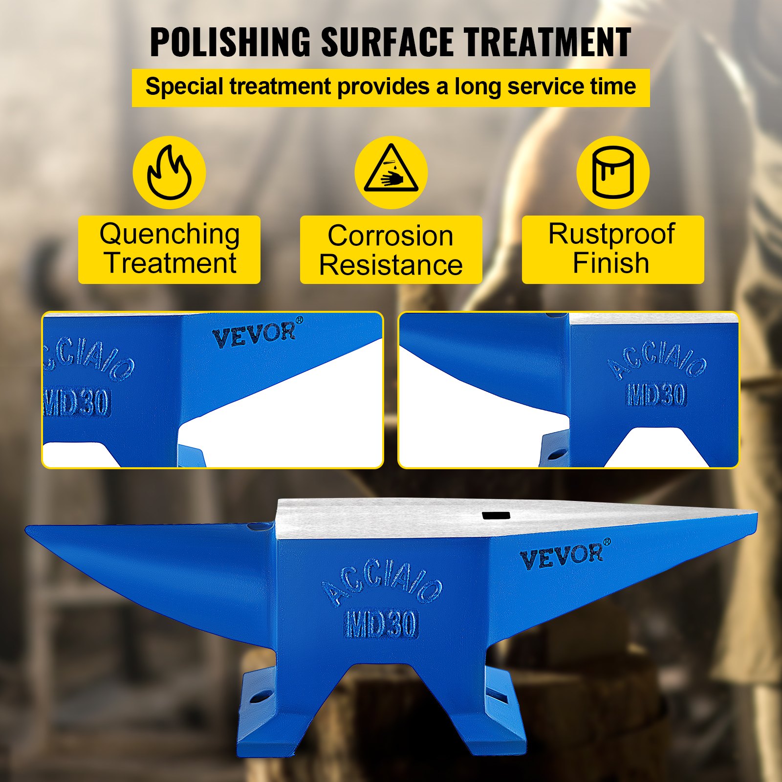 Pro Horn Anvil 30KG/66.1LBS Weight Steel Anvil Blacksmith Blacksmith Anvil, Portable Rugged Cast Iron Anvil Blacksmith Anvil Stable Workbench Blacksmith Forge Anvil Tool