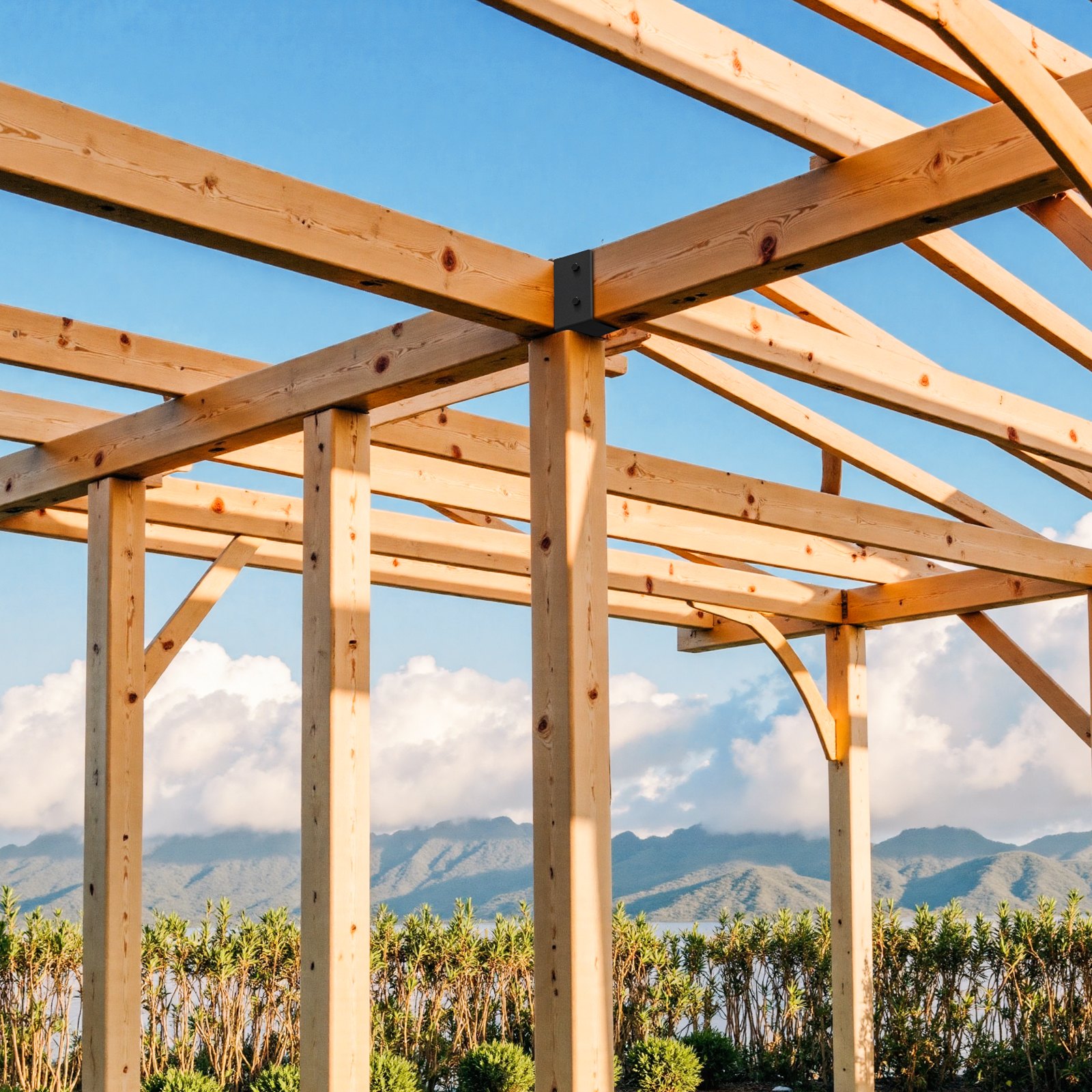 24 Pcs Joist Hangers For 1.93×3.62 In / 49×92 Mm Beam Concealed Joist Hangers – Black