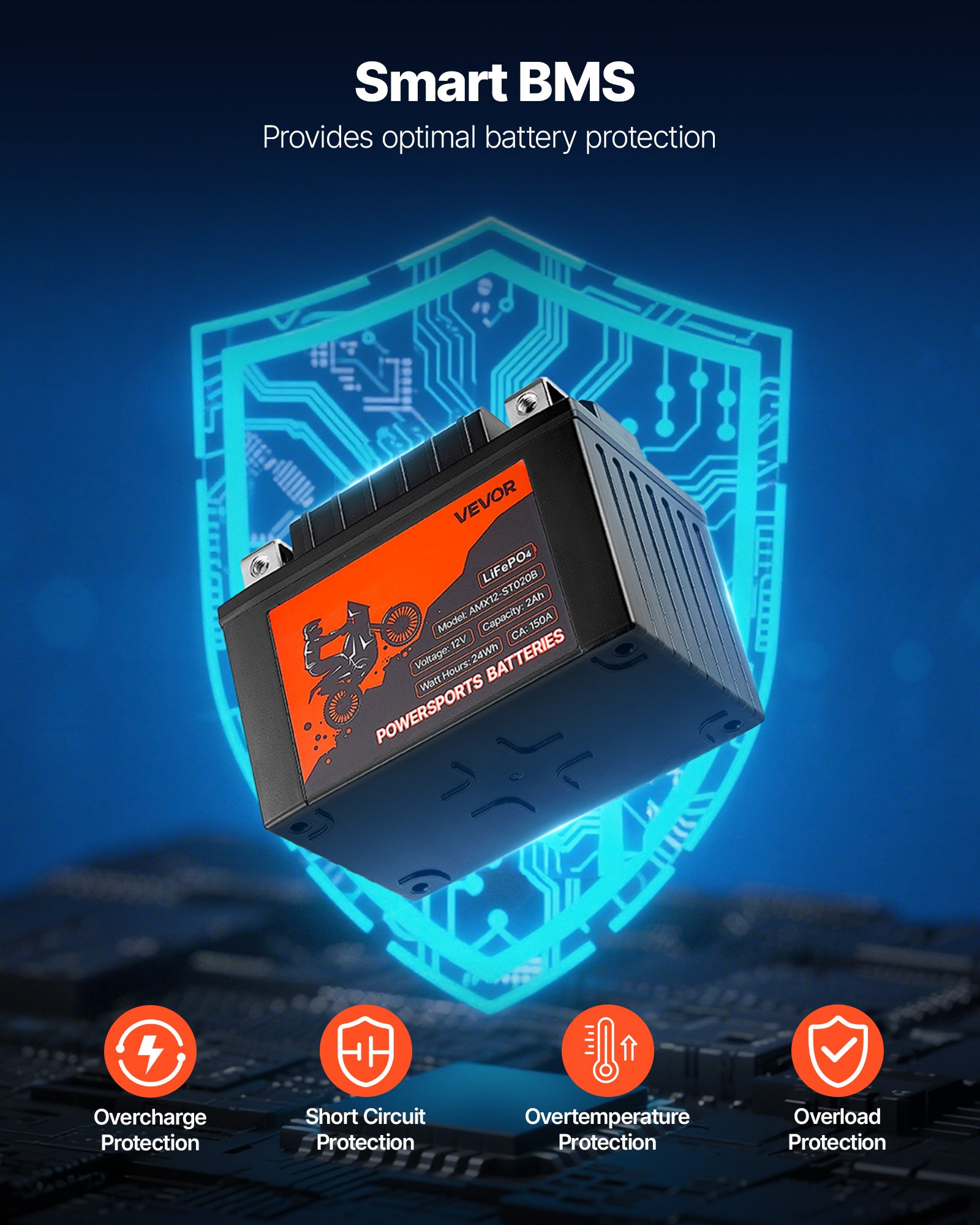Motorcycle Battery 12V 2Ah YTX5L-BS High Performance Powersports Battery