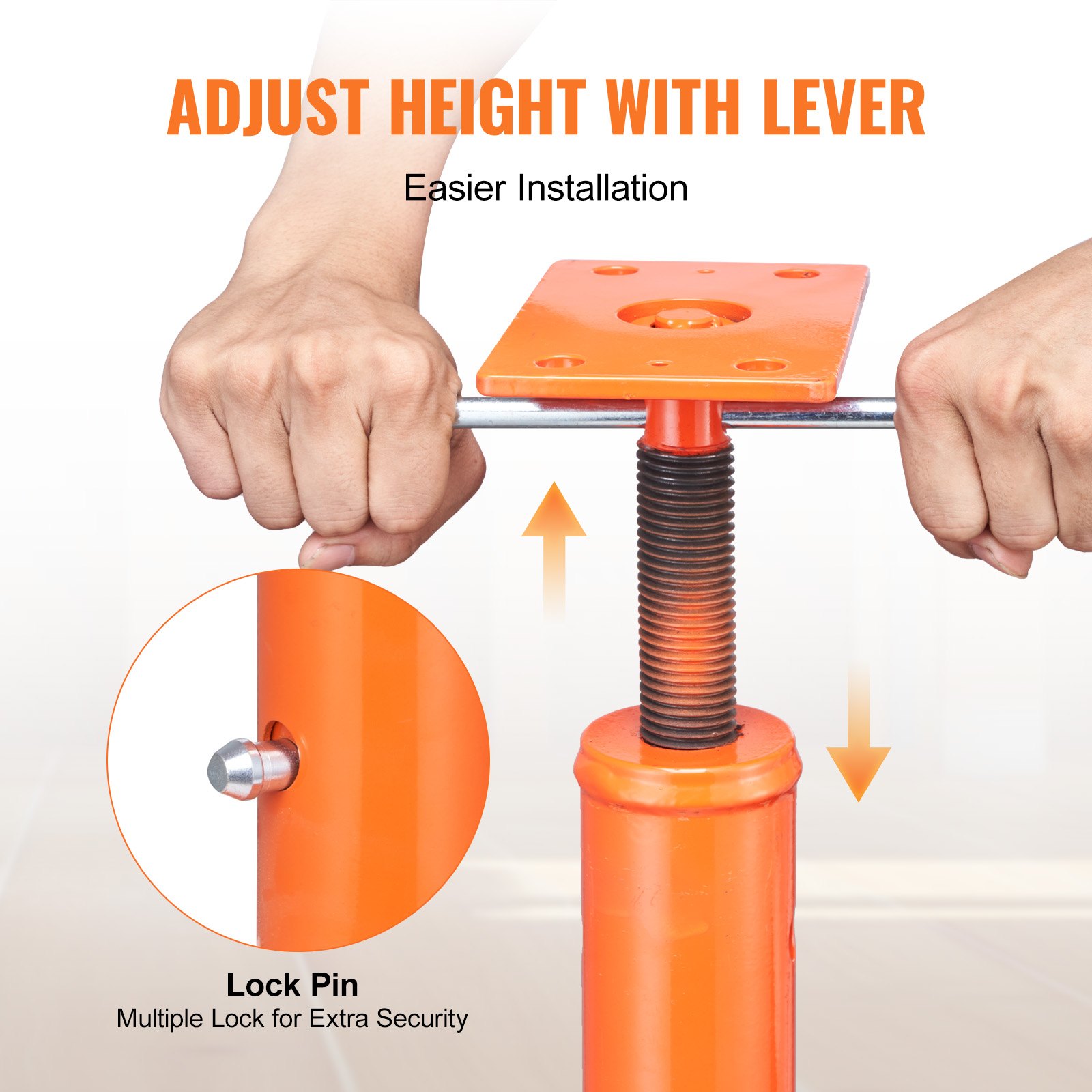 Adjustable Floor Jack Post House Floor Leveling Lift 53'-93' Height Range image 5