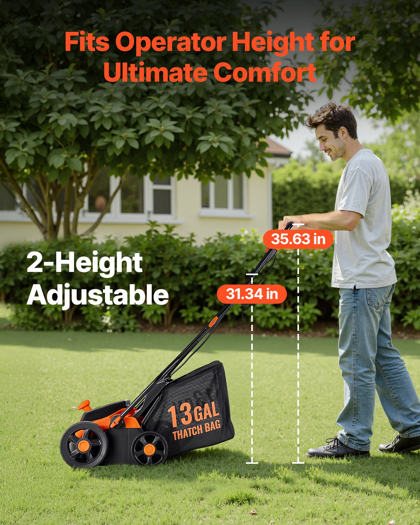 2-in-1 Electric Dethatcher And Scarifier Lawn Dethatcher 13-Inch 13 Amp image 5