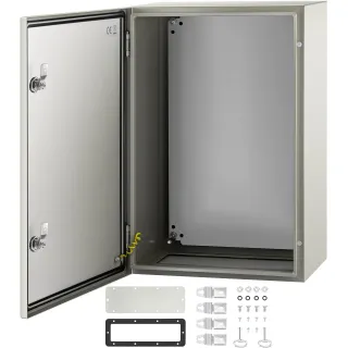 NEMA Steel Enclosure, 24 X 16 X 10'' NEMA 4X Steel Electrical Box, IP66 Waterproof & Dustproof, Outdoor/Indoor Electrical Junction Box, With Mounting Plate