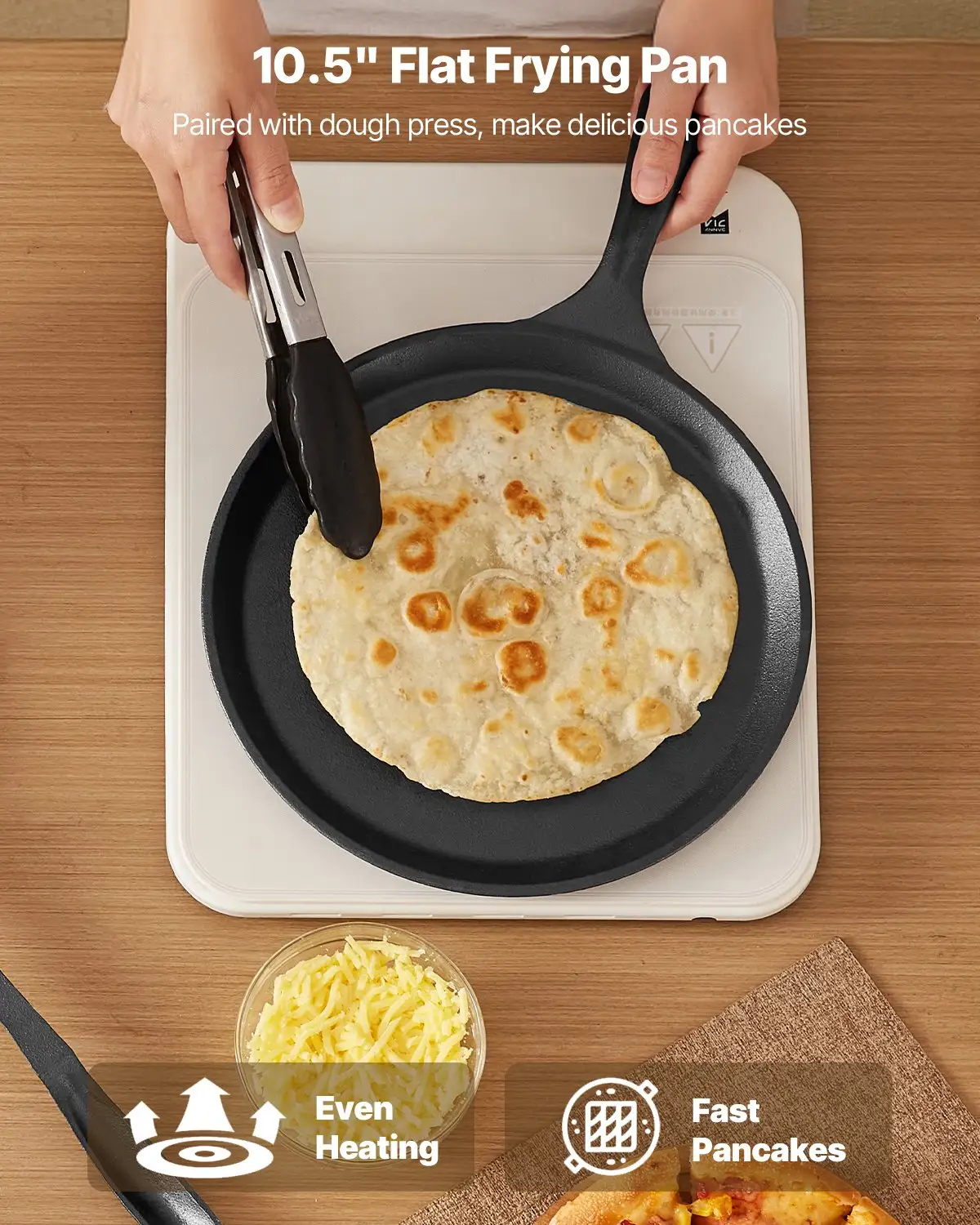 10 Inch Tortilla Press Chapati Maker Roti Dough Maker Heavy Duty Cast Iron