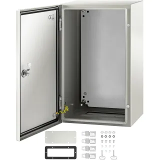 NEMA Steel Enclosure, 20 X 12 X 10'' NEMA 4X Steel Electrical Box, IP66 Waterproof & Dustproof, Outdoor/Indoor Electrical Junction Box, With Mounting Plate