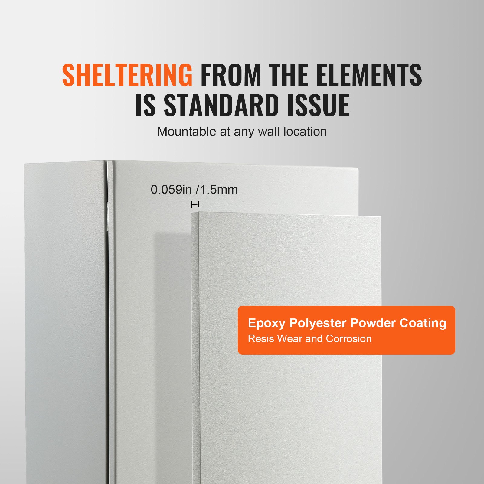 27.6 X 19.7 X 9.8 In Cold Rolled Steel Electrical Enclosure Box Wall Mounted