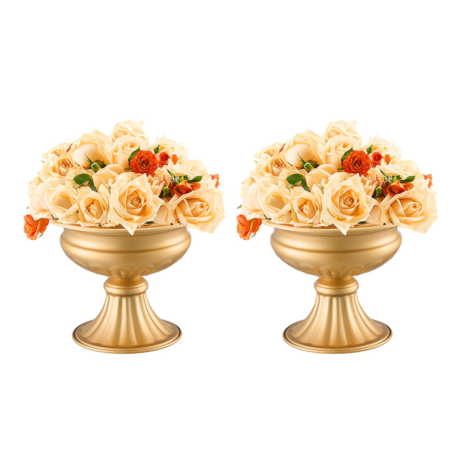 10PCS 16cm/6.3” Wedding Flower Vase Metal Gold Floral Stand For Table