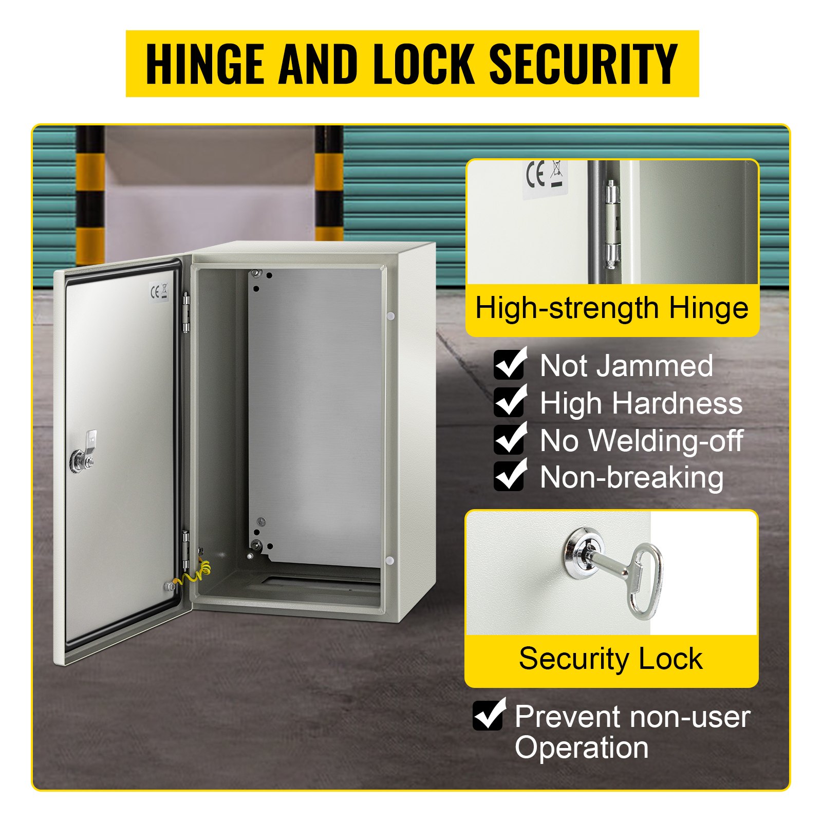 NEMA Steel Enclosure, 20 X 12 X 10'' NEMA 4X Steel Electrical Box, IP66 Waterproof & Dustproof, Outdoor/Indoor Electrical Junction Box, With Mounting Plate - Image 2