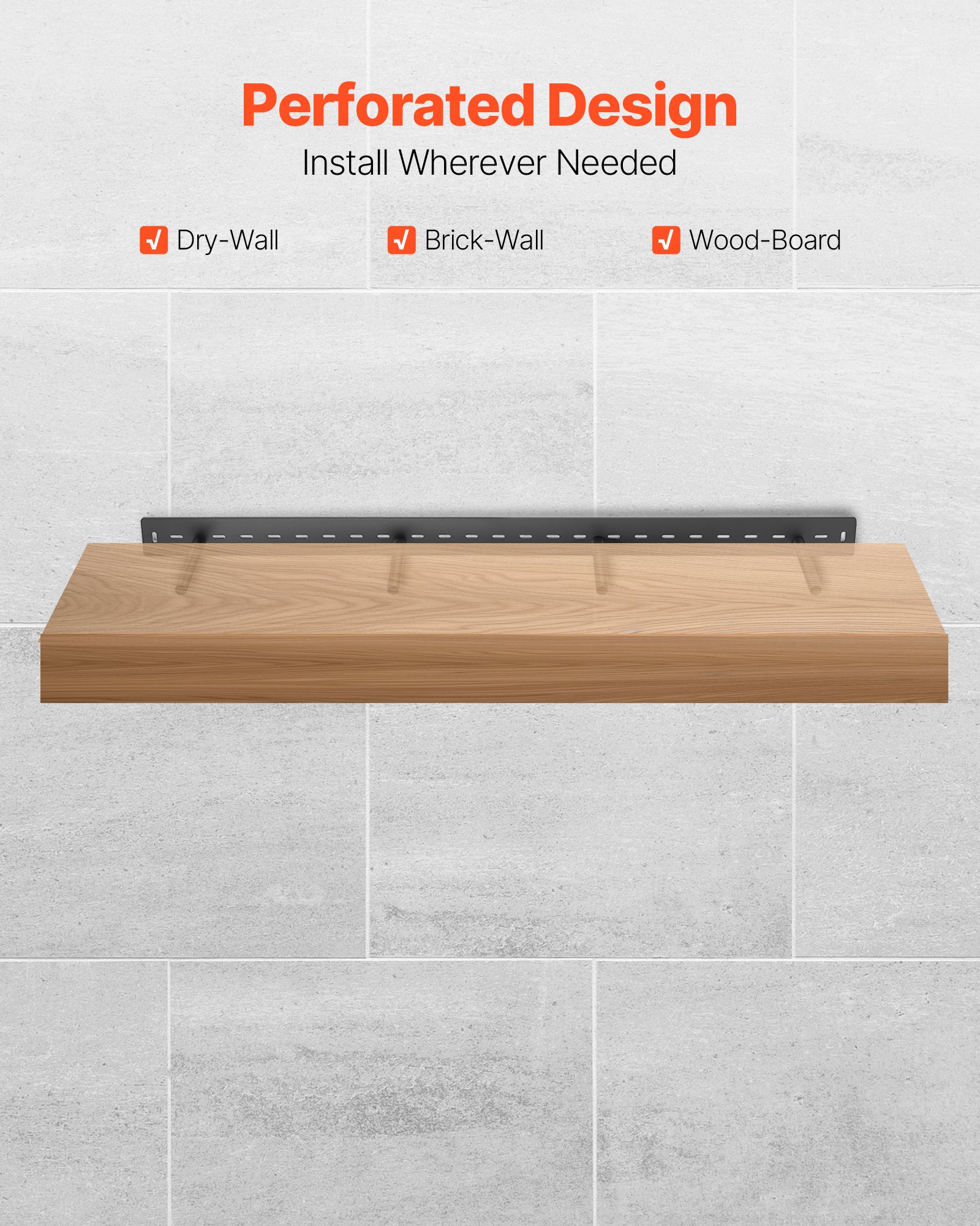 1 Pack Shelf Bracket 46 Inch / 1168.4 Mm Heavy Duty Floating Shelf Bracket