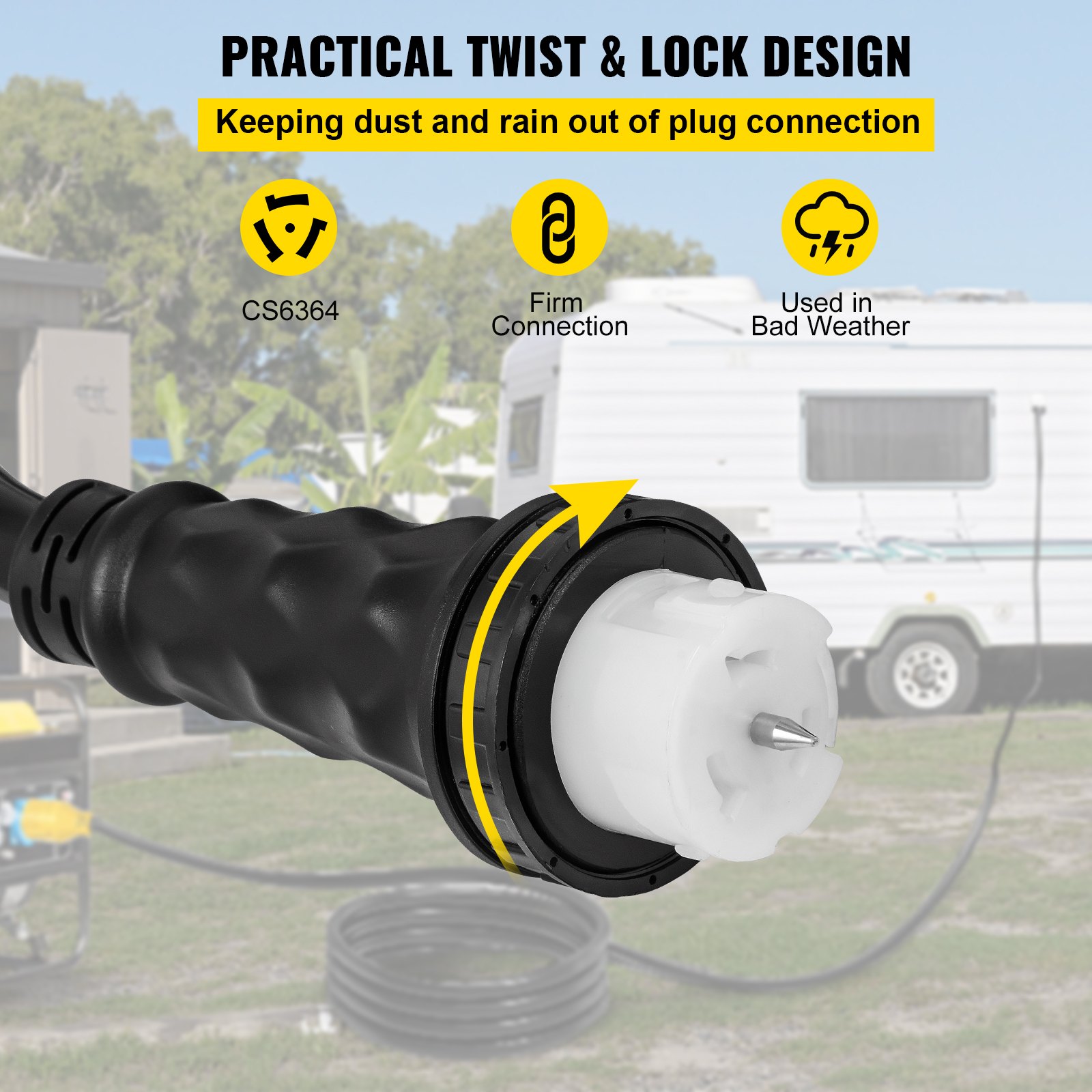 25Ft 50 Amp Generator Extension Cord STW 6/3 + 8/1 Generator Cord 125V 250V Generator Power Cord N14-50P & SS2-50R &… - 5