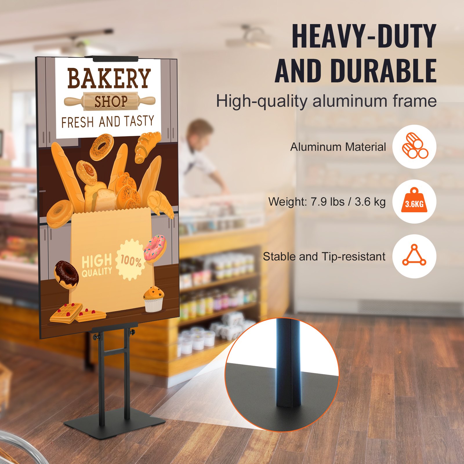 Poster Stand, Adjustable Height Up To 1905 Mm, Double-Sided