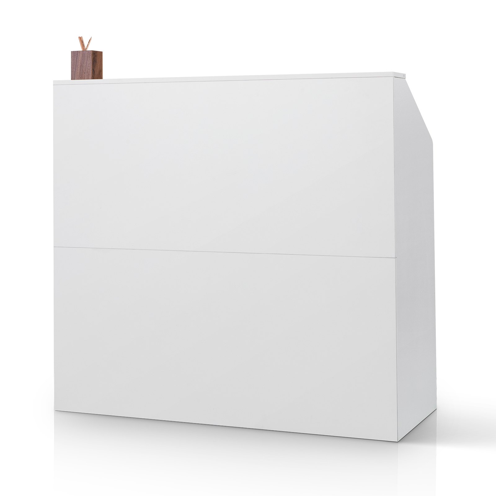 Reception Desk, 46 Inch Rectangular Front Counter Table, Office Reception Desk, Retail Counter And Front Reception Counter, For Checkout, Lobby, Beauty Salon And Office, White - Image 1