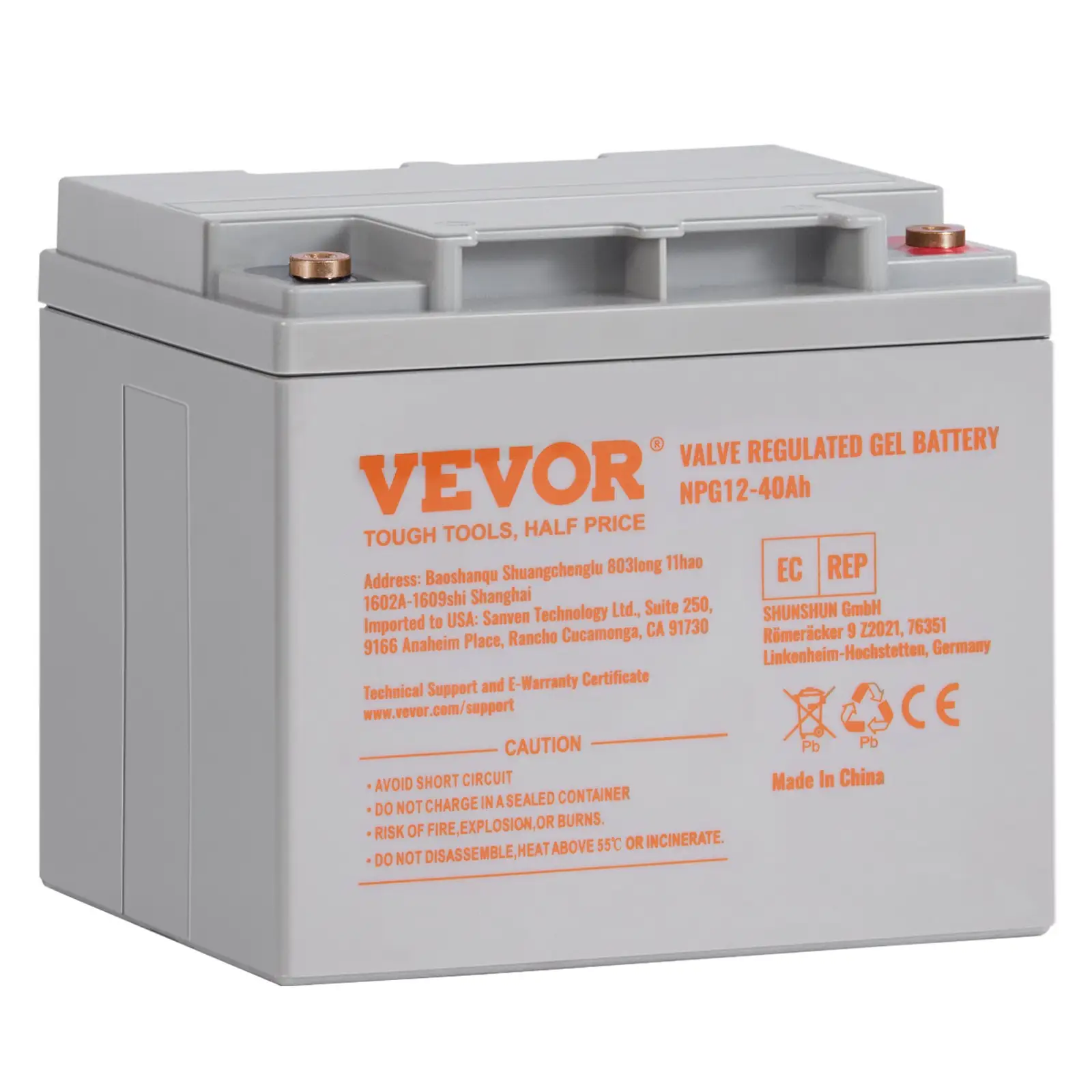 Deep Cycle Battery, 12V 40AH, AGM Marine