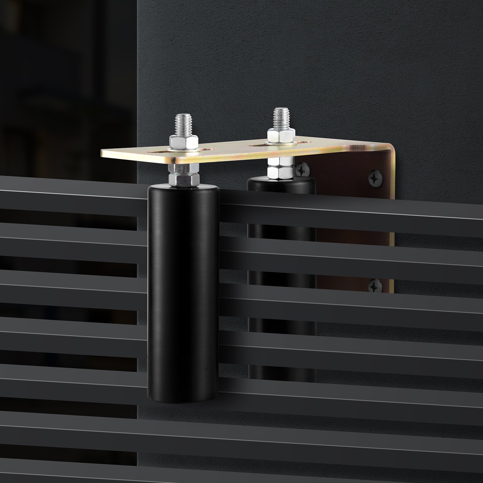 VEVOR Sliding Gate Guide Roller Kit 6in Solid Nylon Wheels Zinc-Plated L-Bracket