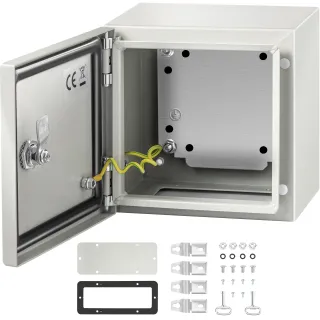 NEMA Steel Enclosure, 8 X 8 X 6'' NEMA 4X Steel Electrical Box, IP66 Waterproof & Dustproof, Outdoor / Indoor Electrical Junction Box