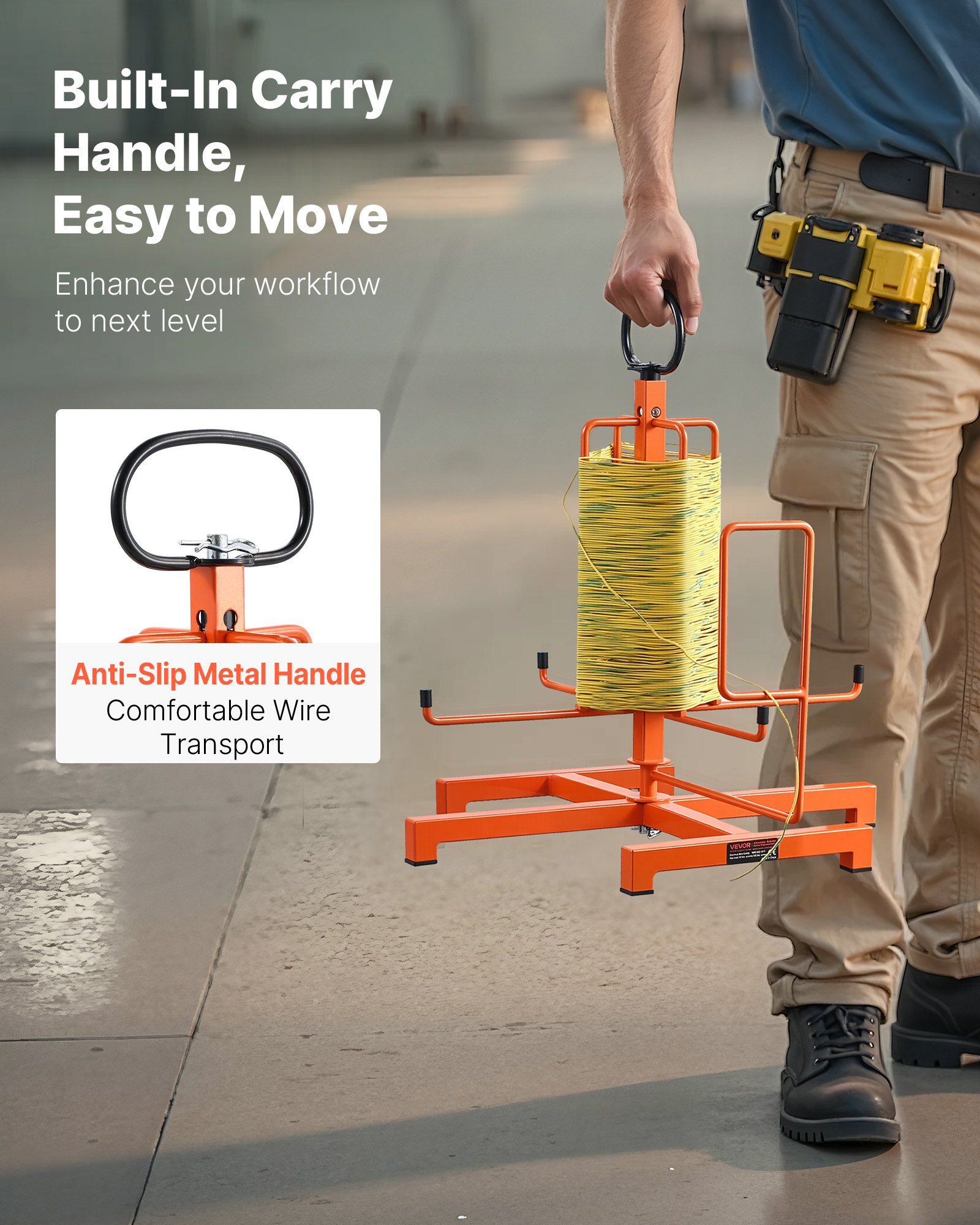 Cable Dispenser Floor Or Stud Mounted Portable For Electrical Industrial Retail image 3