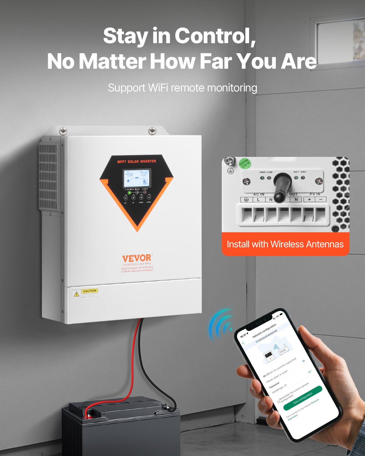 Hybrid Solar Inverter Charger 3500W 220/230V With Built-in 100A MPPT Controller - Image 3