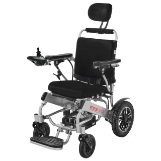 Electric Wheelchair 300lbs Capacity Adjustable Backrest Foldable 13 Mile