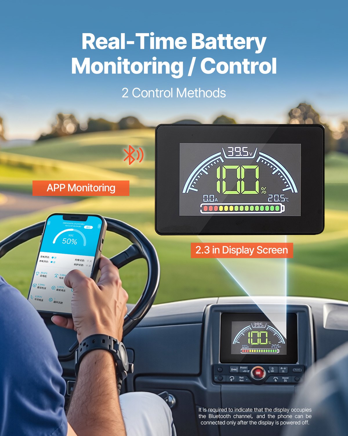 36V 105Ah Golf Cart Lithium Battery With LCD Monitor And 4000+ Cycles