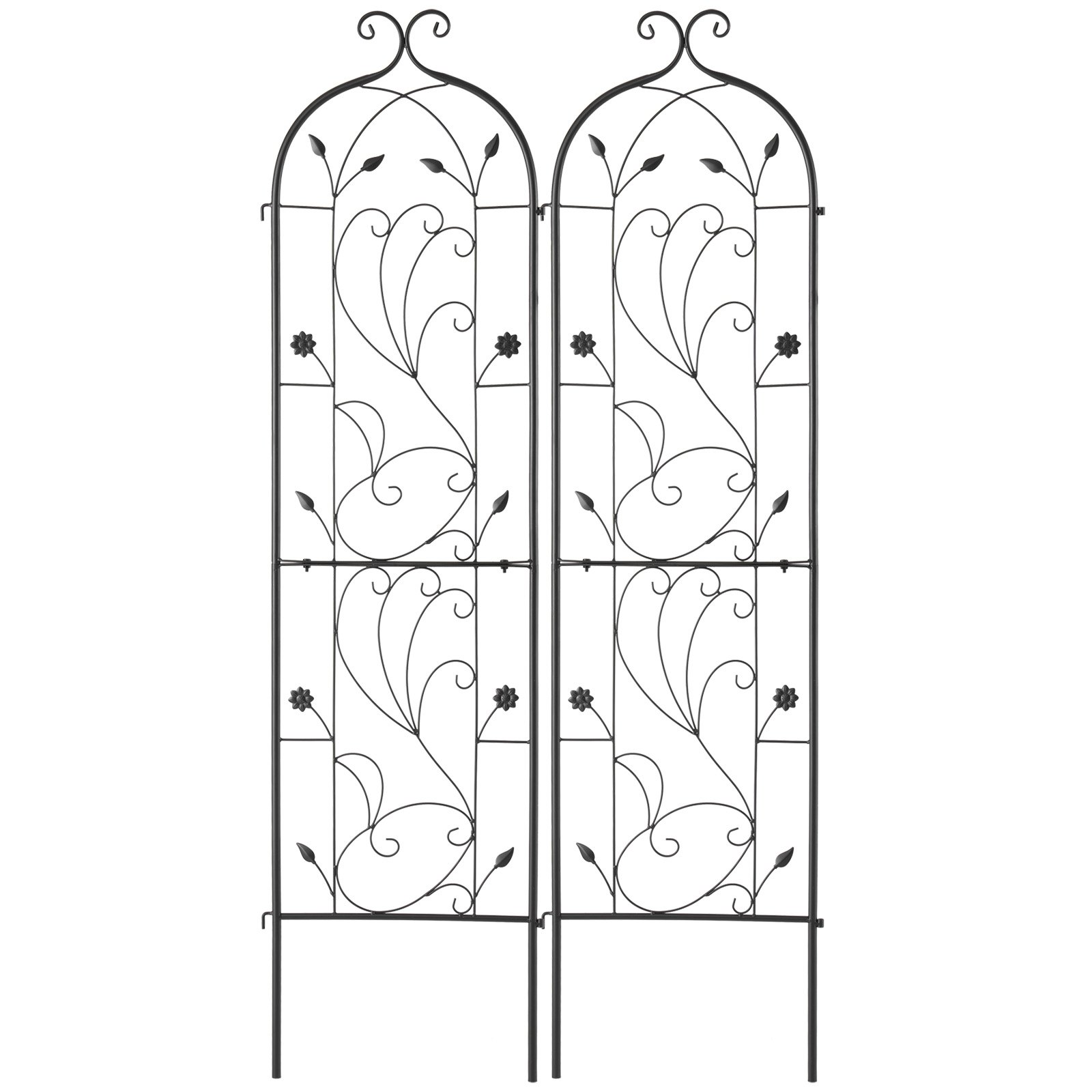 2 Packs Metal Garden Trellis For Climbing Plant Support 60x15 In Rustproof thumbnail 1