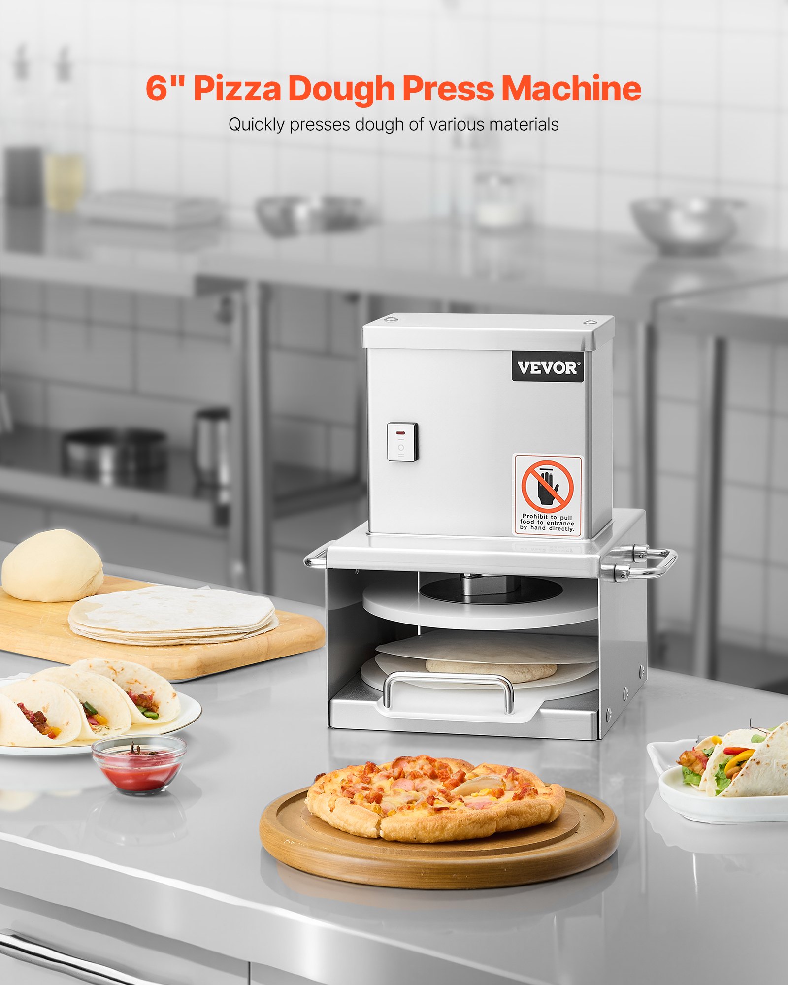 6 In Electric Pizza Dough Press Machine Pizza Pastry Sheeter Stainless Steel — foto 4