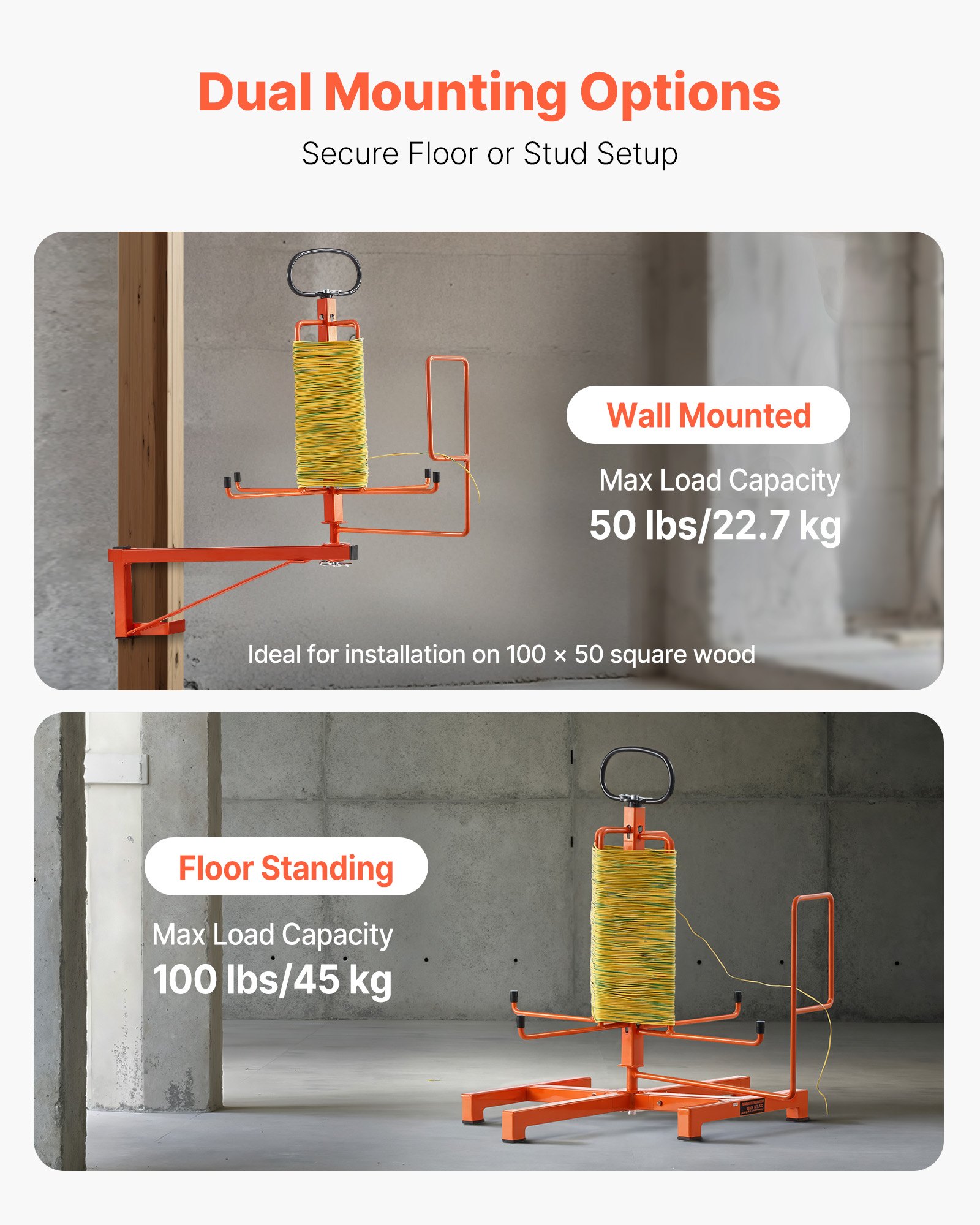 Cable Dispenser Floor Or Stud Mounted Portable For Electrical Industrial Retail image 5