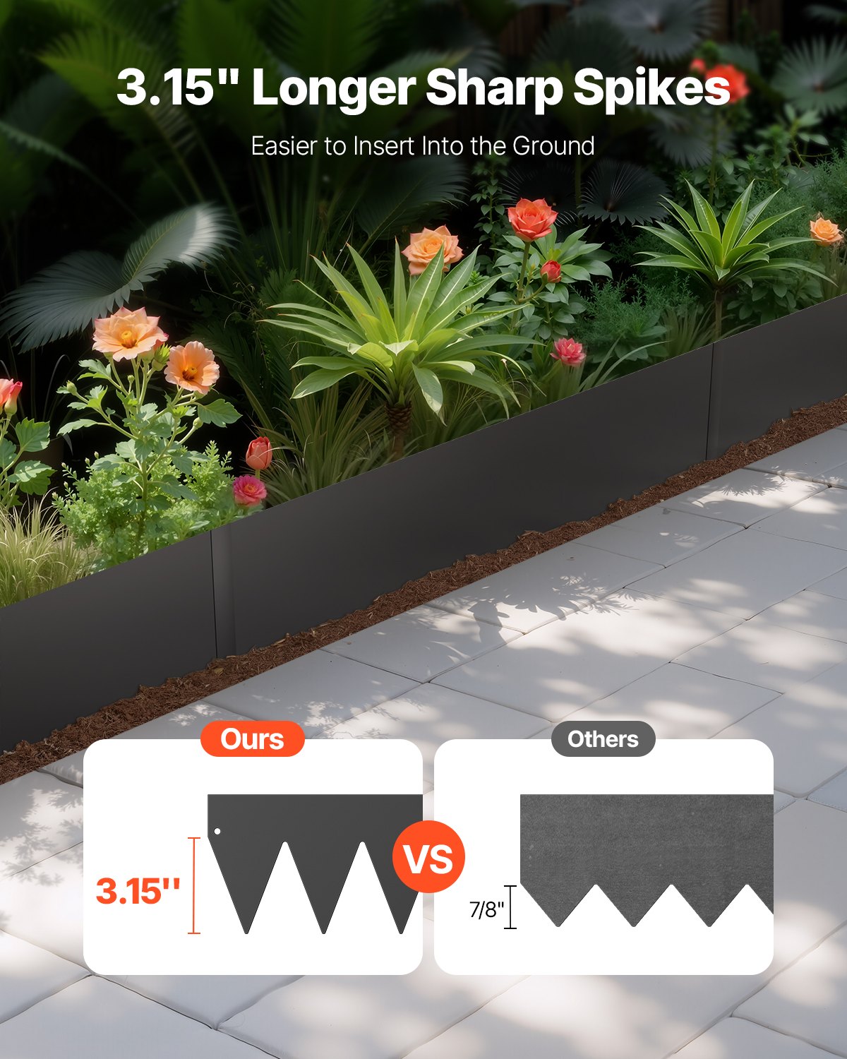 Steel Landscape Edging 6 Packs 40 X 6in Rust-Resistant Garden Edging Border Black image 2