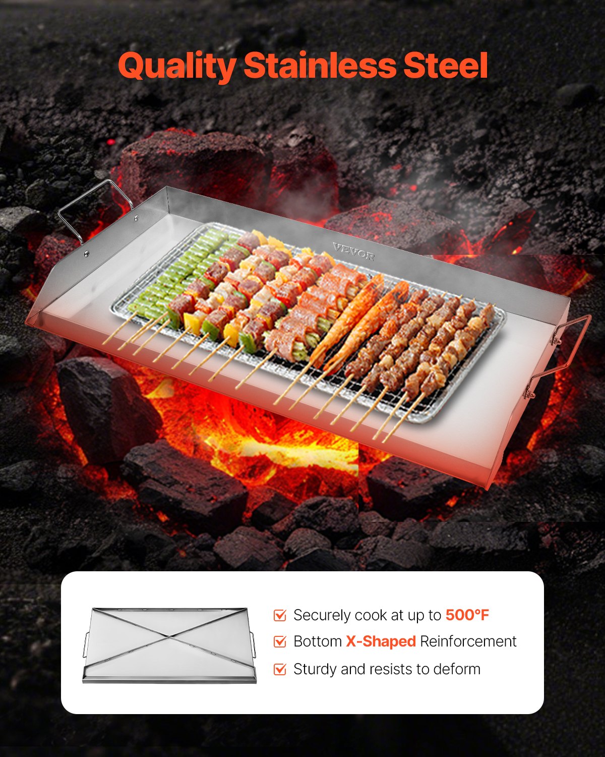 Flat Top Griddle Stainless Steel Universal BBQ Grill Pan β photo 4
