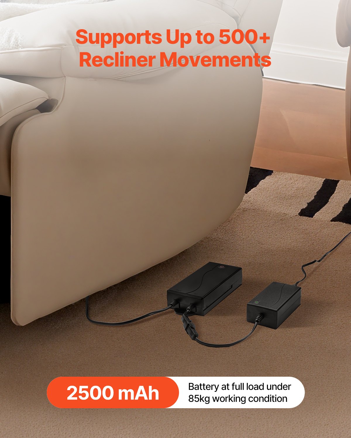 Battery Pack For Reclining Furniture 2500 MAh 2-Pin Recliner Battery Pack