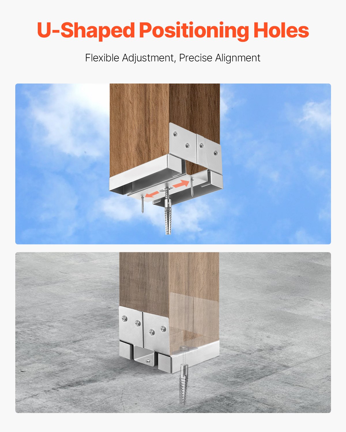 10 Pcs 6x6 Post Base Bracket Post Anchor For Concrete Inner Size 5.49x5.57 In - Image 2