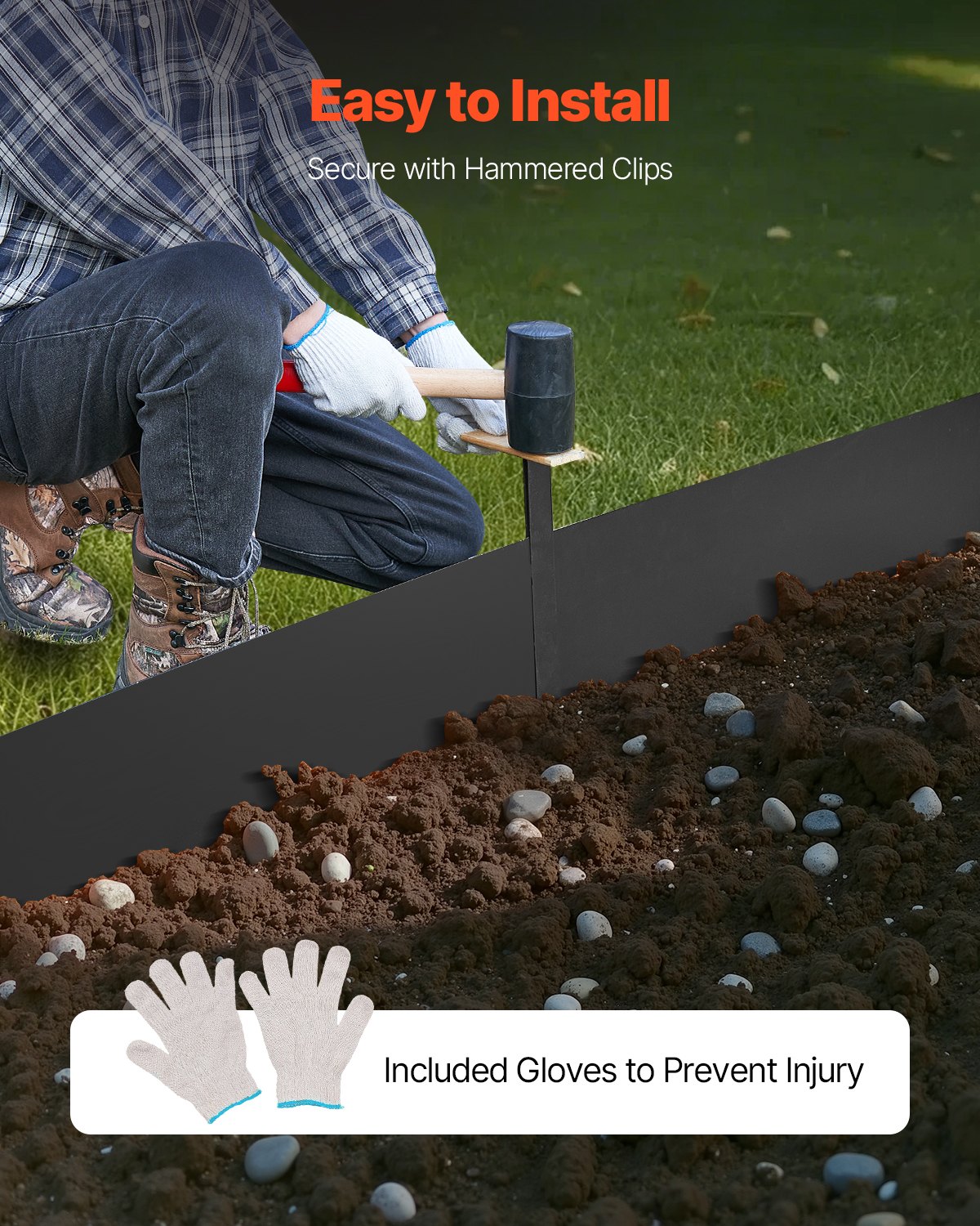 Steel Landscape Edging 6 Packs 40 X 6in Rust-Resistant Garden Edging Border Black image 5