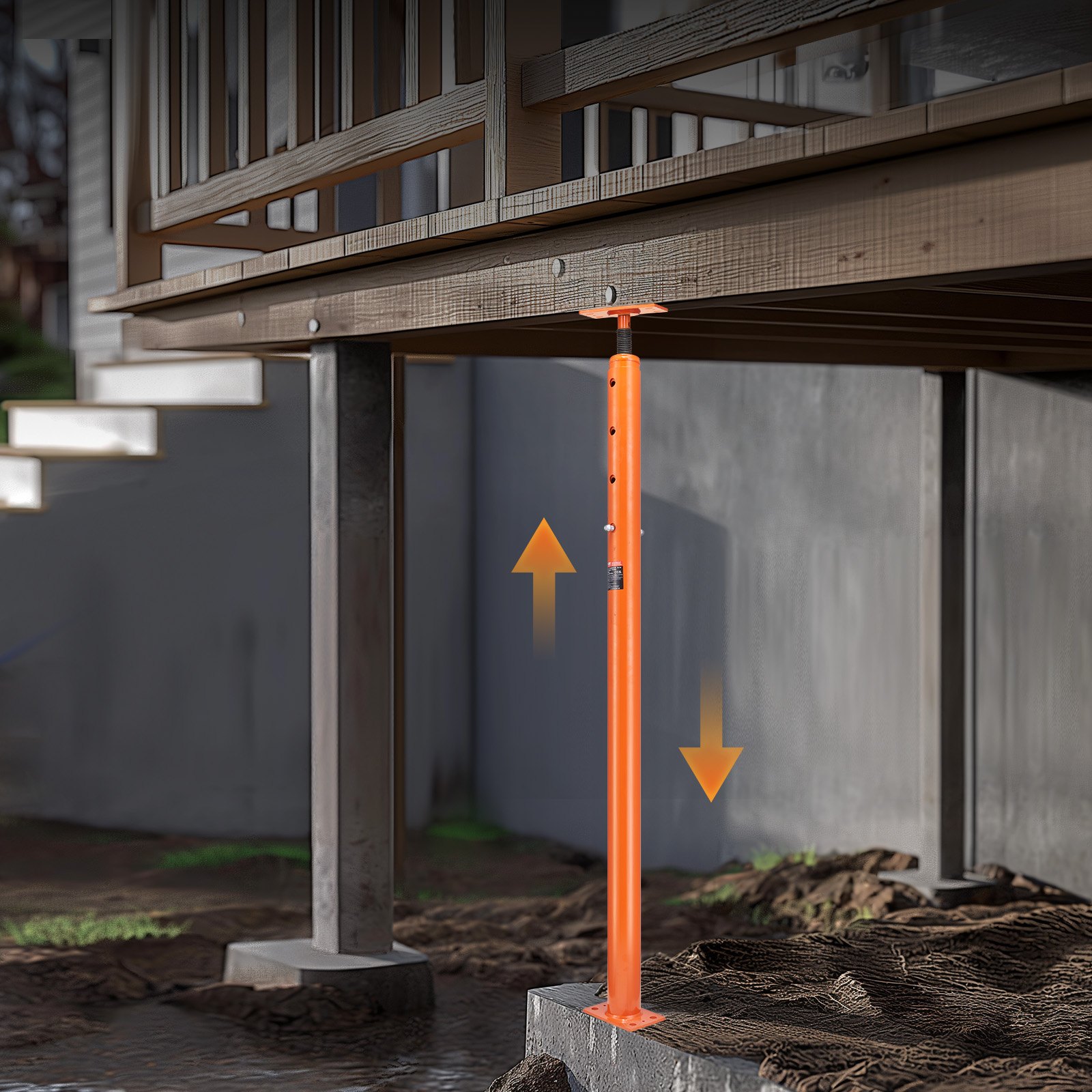 Adjustable Floor Jack Post House Floor Leveling Lift 53'-93' Height Range image 6