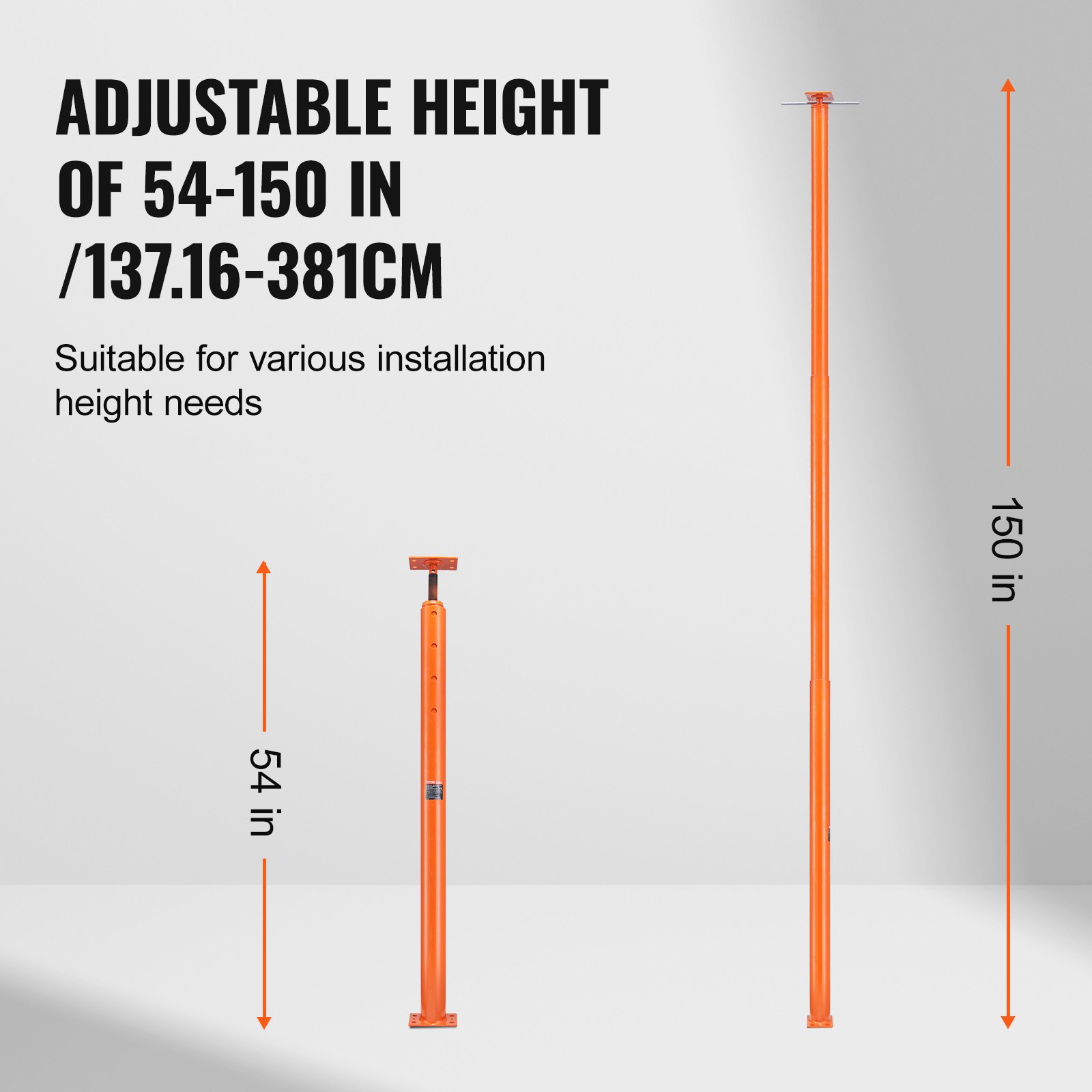 Adjustable Floor Jack Post House Floor Leveling Lift 54'-150' Height Range image 3