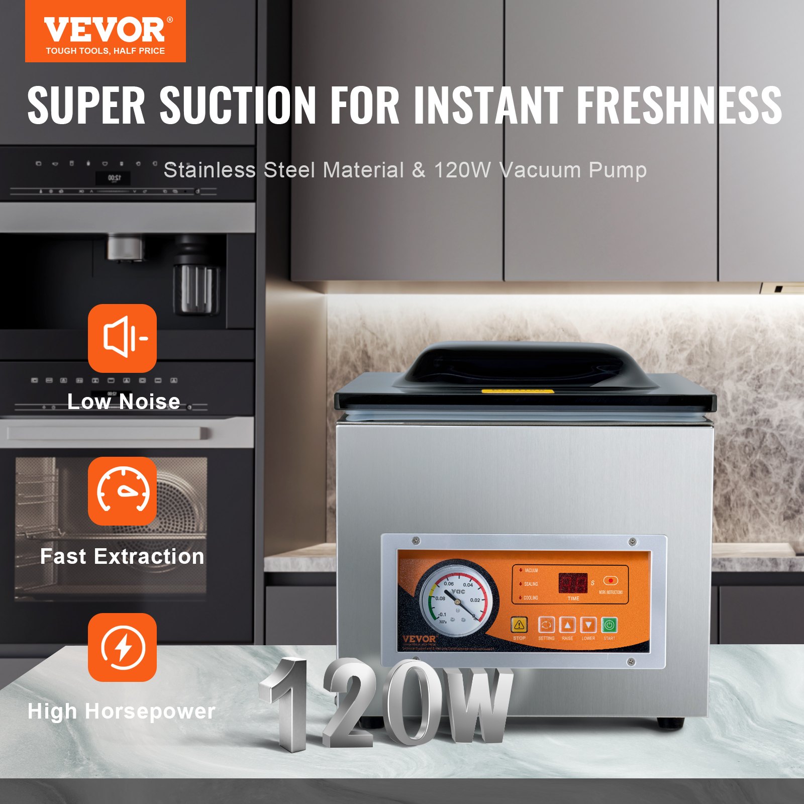 Chamber Vacuum Sealer — 260W Sealing Power — photo 3