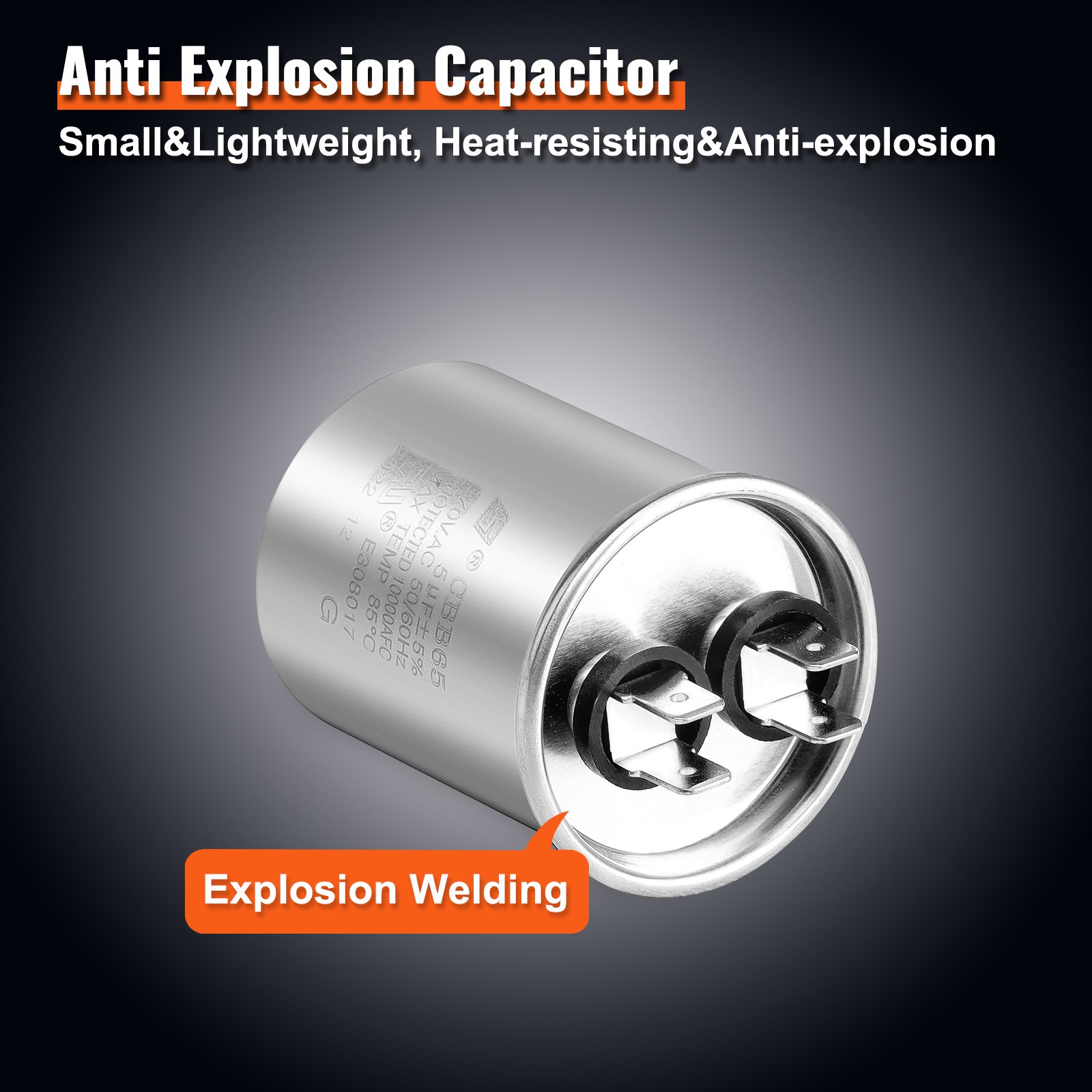 Condenser Fan Motor OGD1016, 1/6 HP 208-230V Condenser Fan Motor 1075RPM, OEM Standard Upgraded Replacement Condenser Motor Reversible Rotating, Explosion-proof CBB65 5μF/370V Capacitor