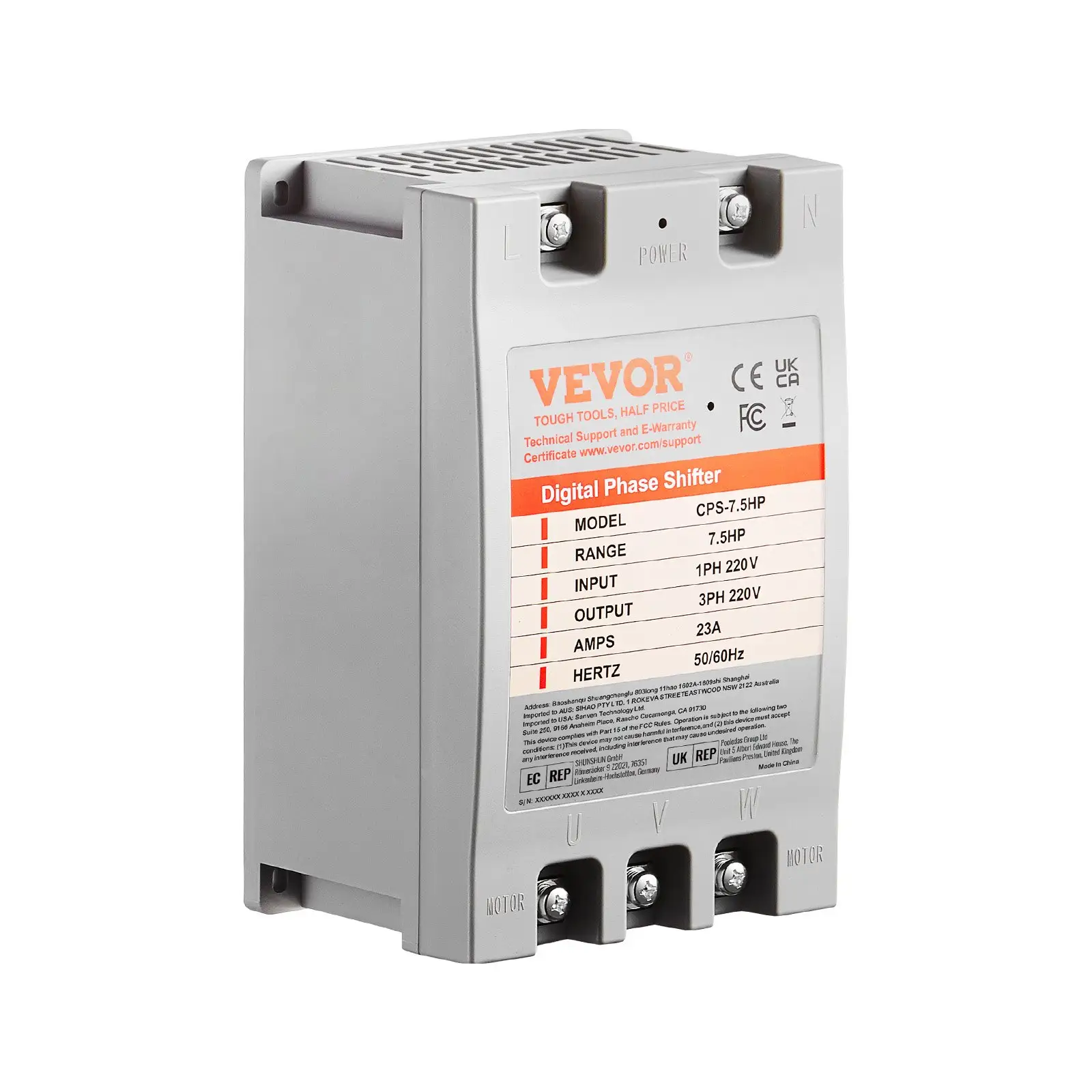 3 Phase Converter-7.5HP 23A 220V Single