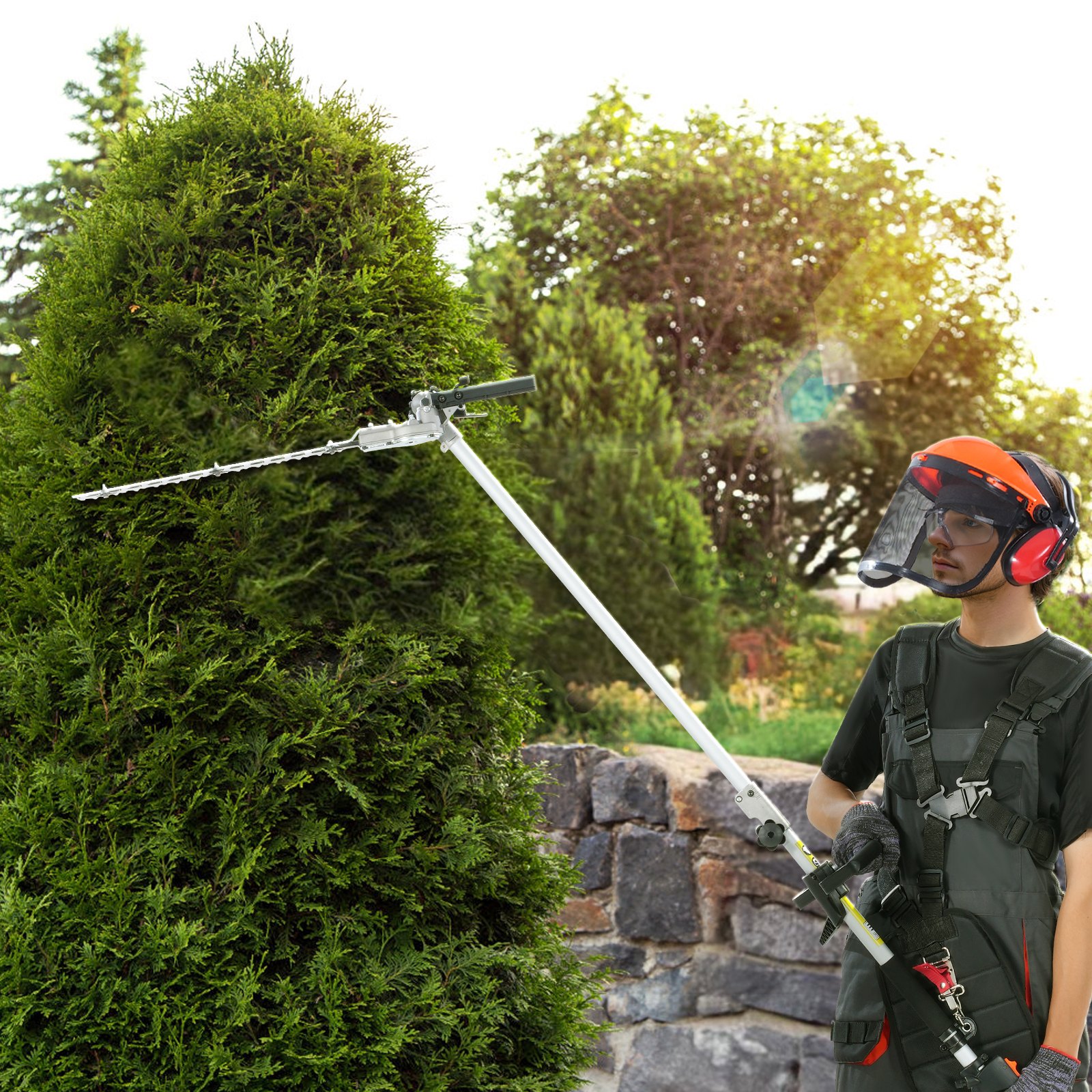 15.7-inch 26CC 2 Cycle Gas Hedge Trimmer, Gas Powered Pole Hedge Trimmer With Dual Sided Dual Action…