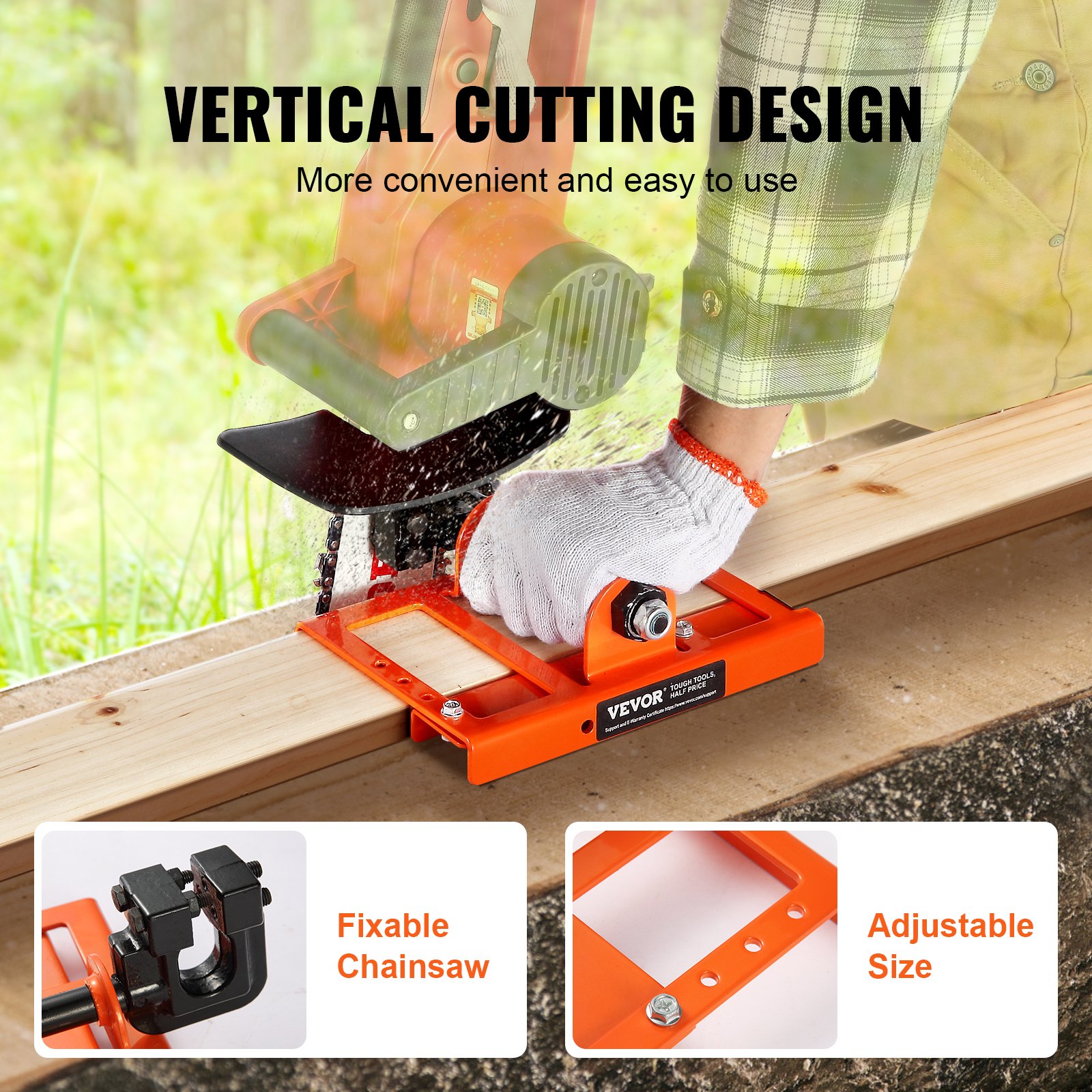 Chainsaw Mill, Vertical Lumber Cutting Guide With 2'-6' Cutting Width, Cast Iron Portable Timber Chainsaw… image 5