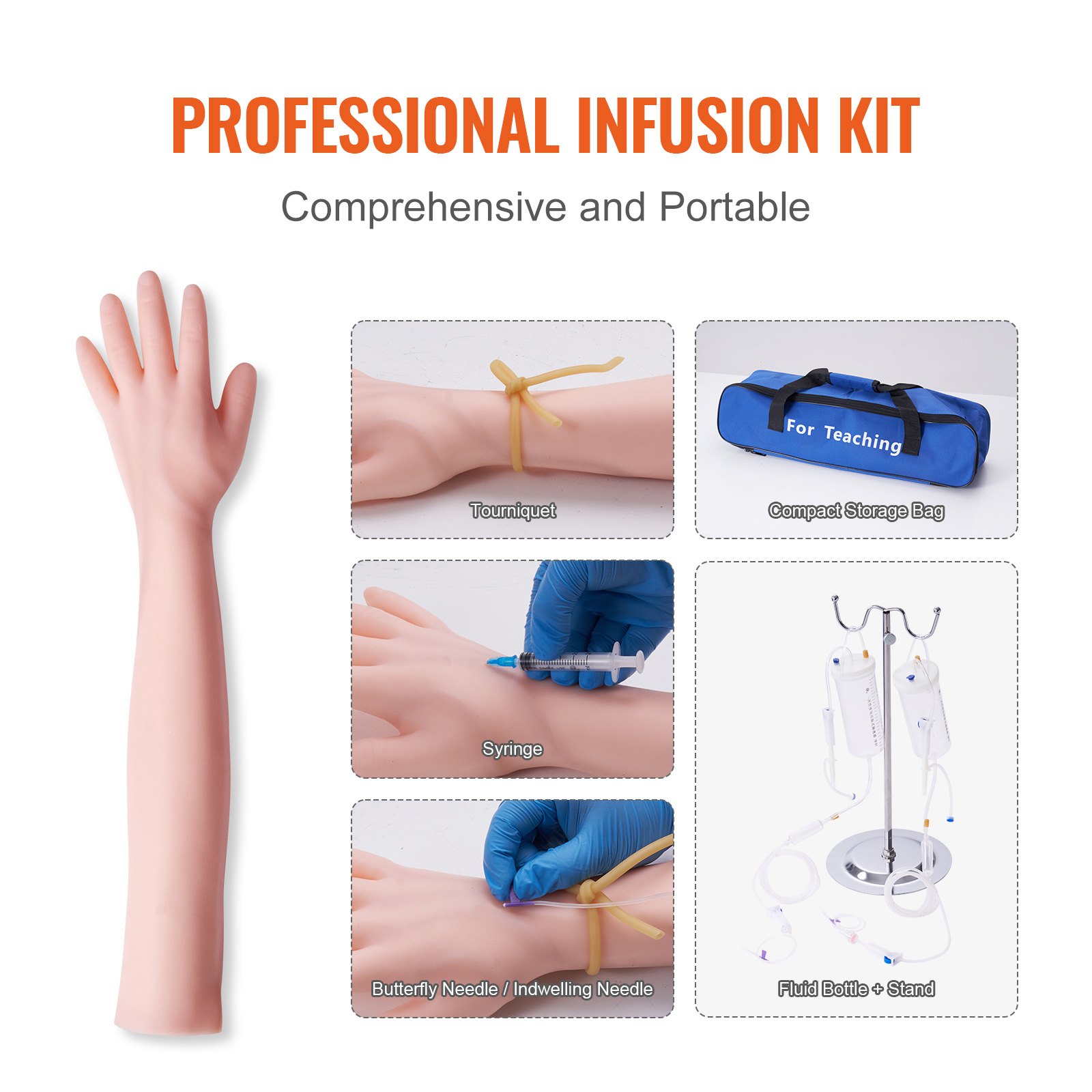 Phlebotomy Practice Kit, IV Venipuncture Intravenous Training Kit, High Simulation IV Practice Arm Kit With Carrying… - 5
