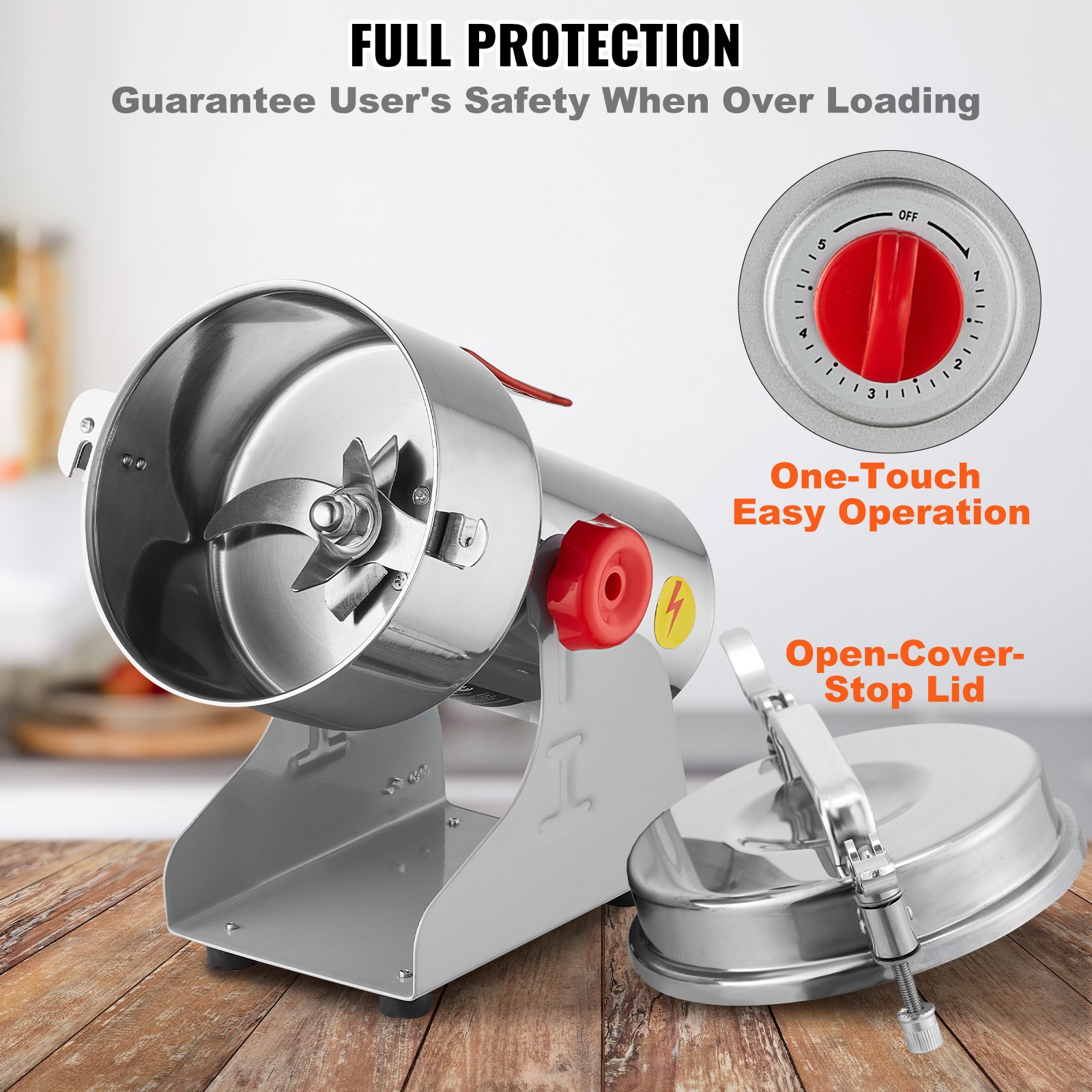 1000g Commercial Spice Grinder Electric Grain Mill Grinder High Speed image 5