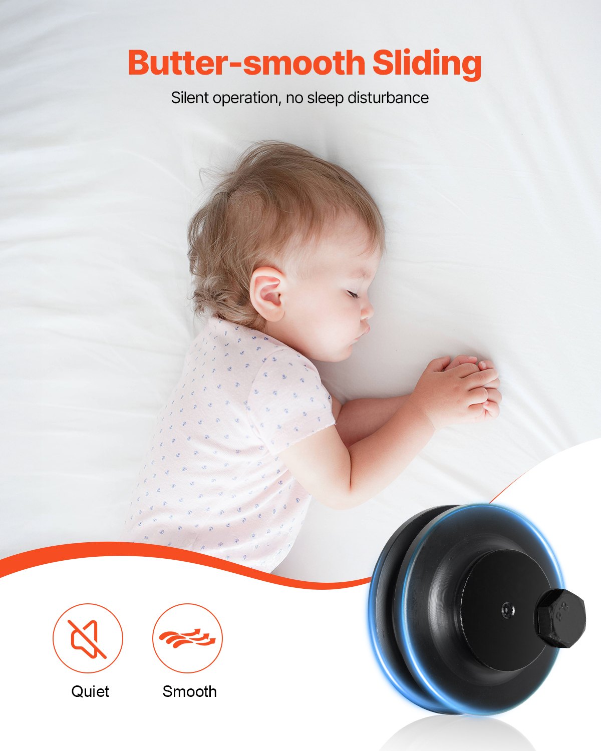 6.6FT Sliding Barn Door Hardware Kit For Single Sliding Barn Door Silver