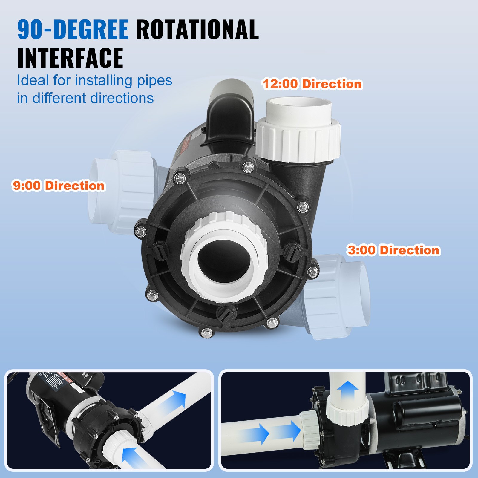 2 Speed SPA Pump, 48-Frame, AC 110-120V Hot Tub SPA Pump, 1.5HP/150GPM/42.65ft High Speed Or 0.46HP/70GPM/9.18ft Low… - 5