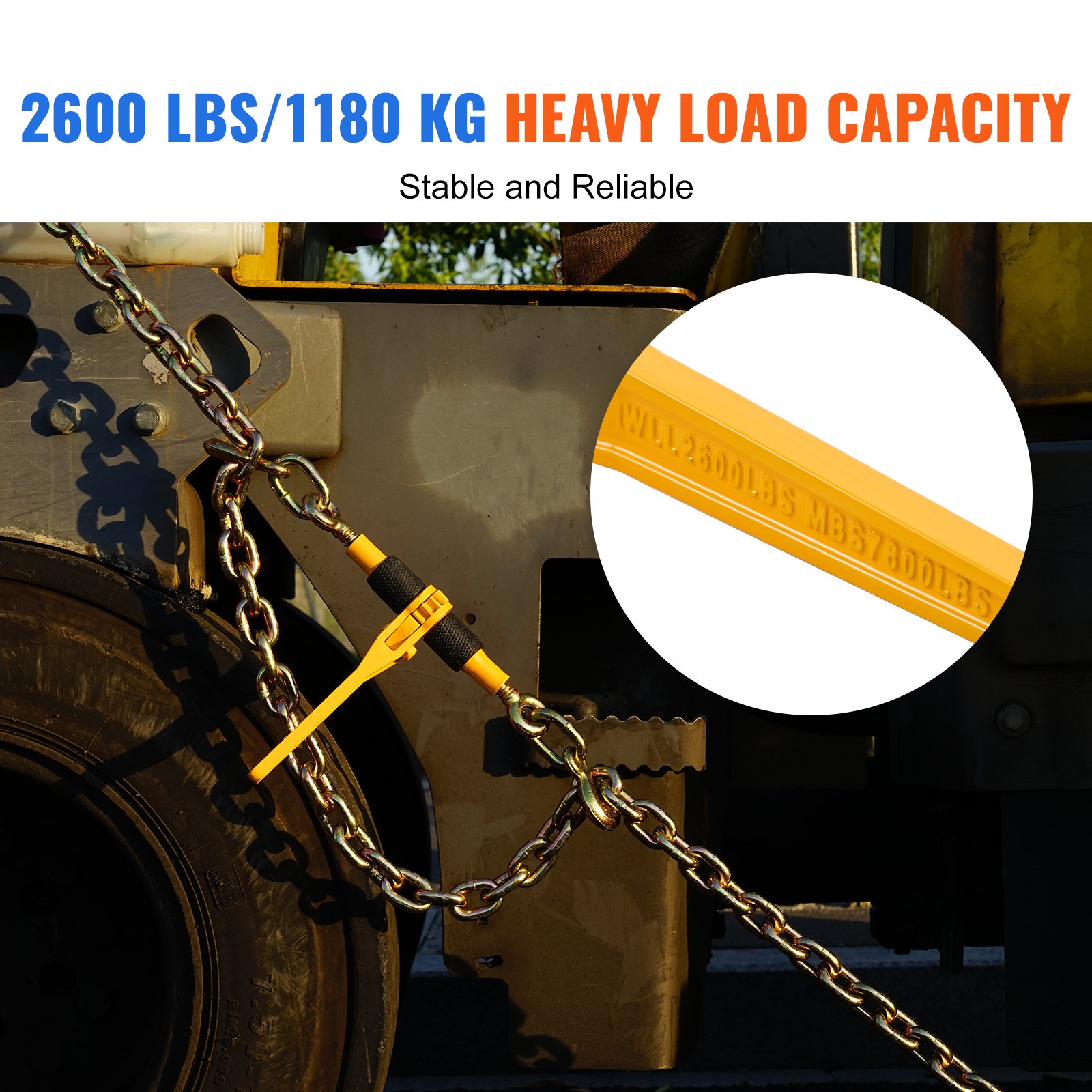 Chain Binder Ratchet Load Binder 1/4'-5/16' 2600 Lbs For Tie Down 4 Pack image 3