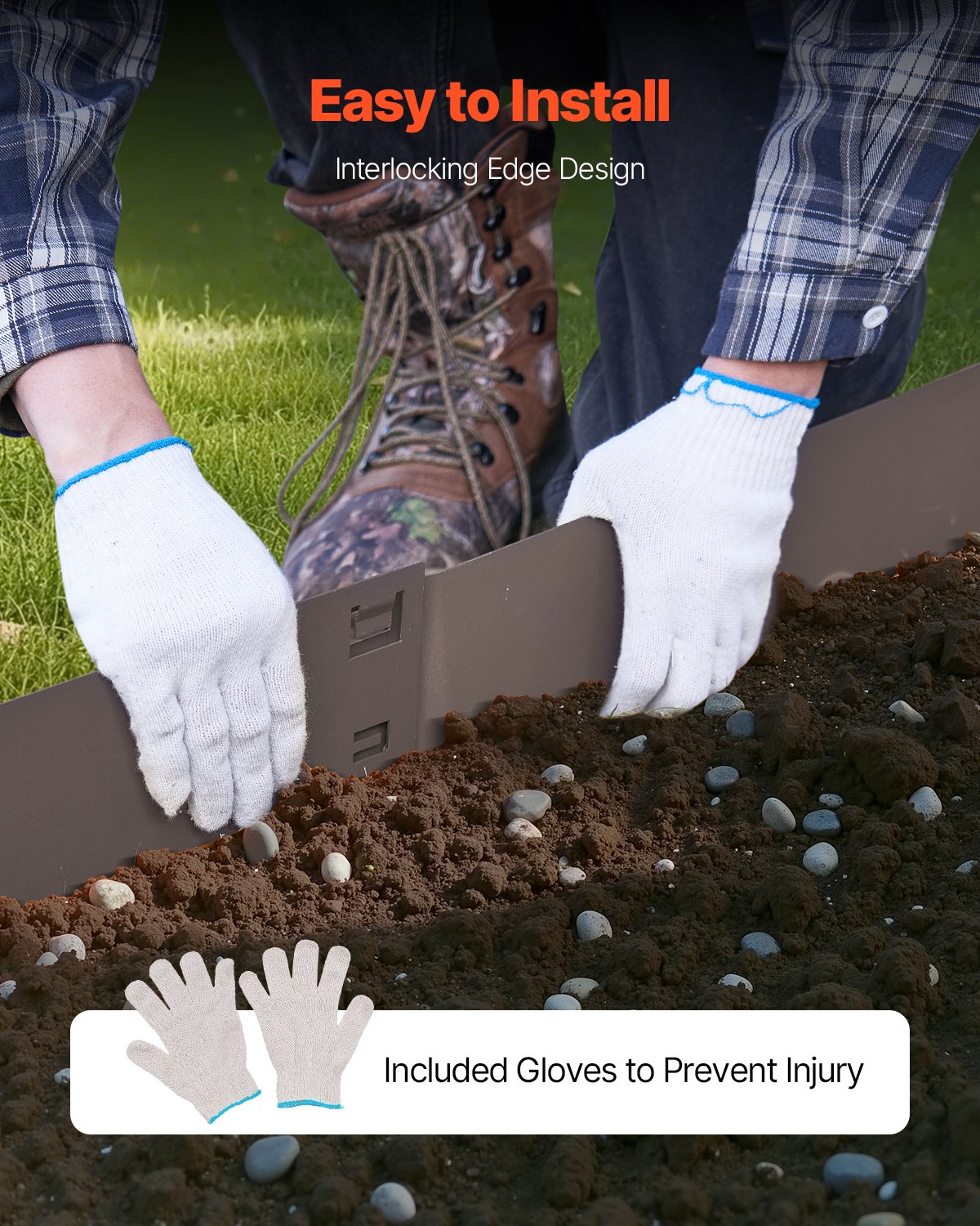 Steel Landscape Edging 5 Packs 39 X 4in Rust-Resistant Edging Border Brown image 5