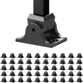 Aluminum Alloy Baluster Shoes Square Balusters Baluster Wrought Spindles For Staircase Slant Shoes With Screw Holes For Use With 1/2 Inch Staircase Balusters, Spray Coated Black (5