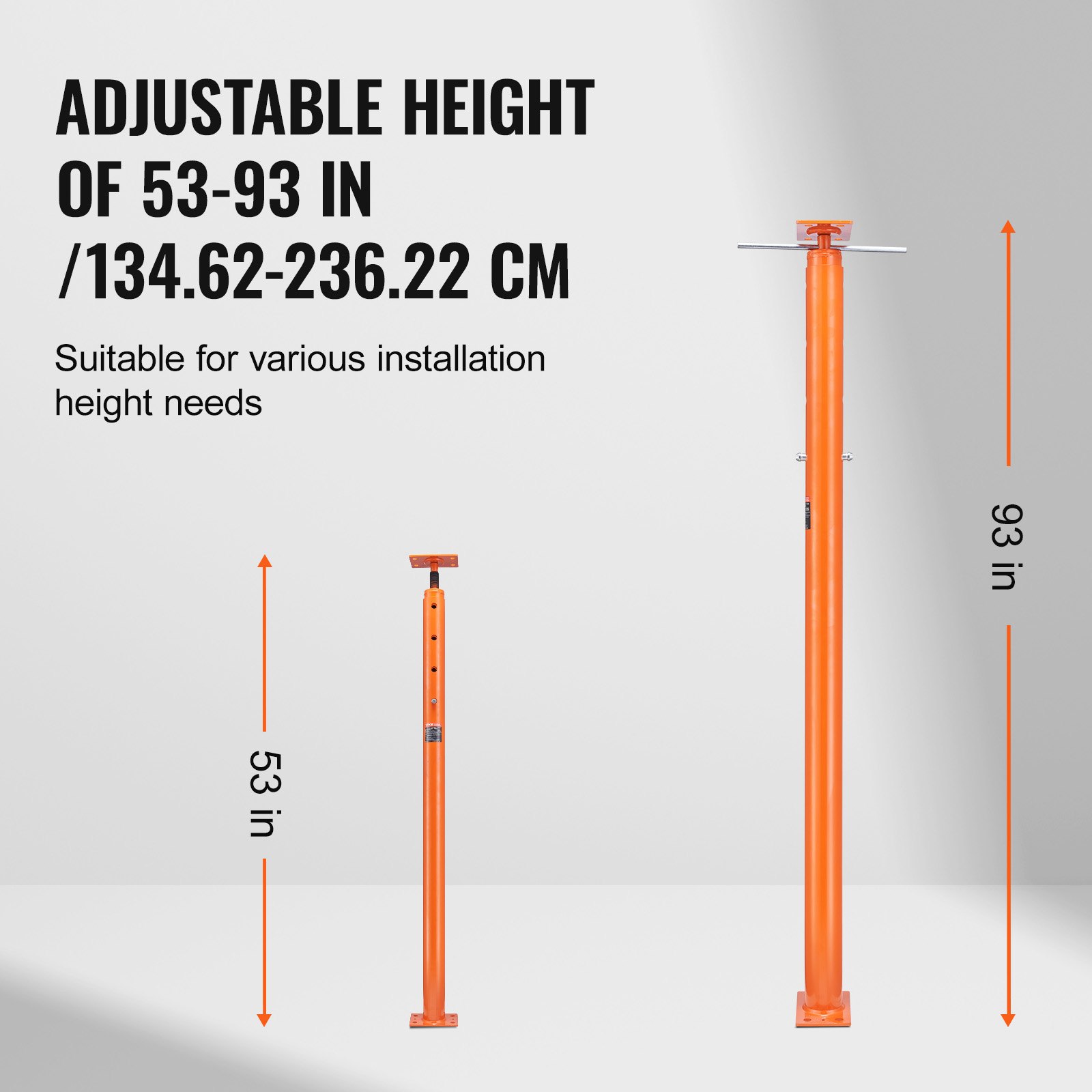 Adjustable Floor Jack Post House Floor Leveling Lift 53'-93' Height Range image 3